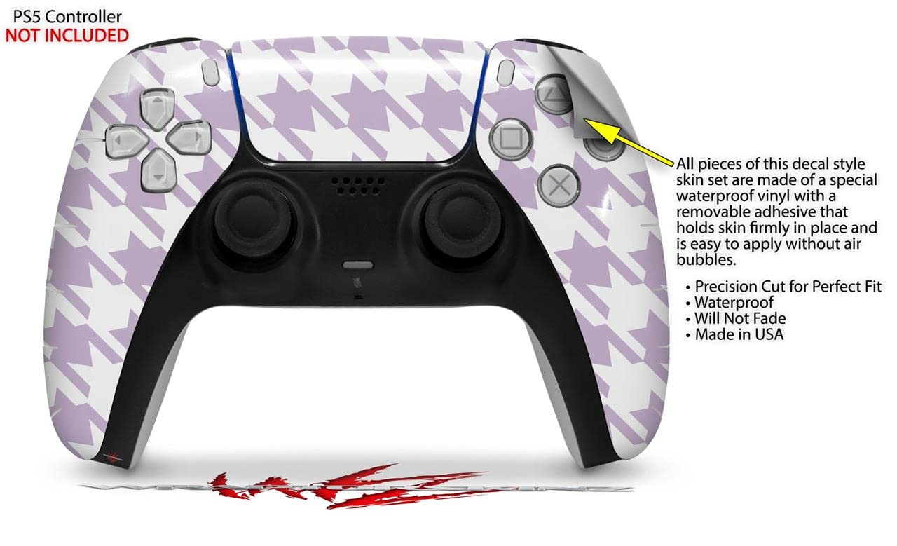 PS5 DualSense Skin Wrap - Houndstooth Lavender for Gaming Protection