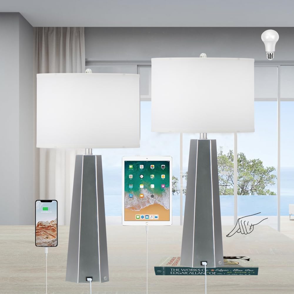 Set of 2 Touch Control Table Lamps - 30