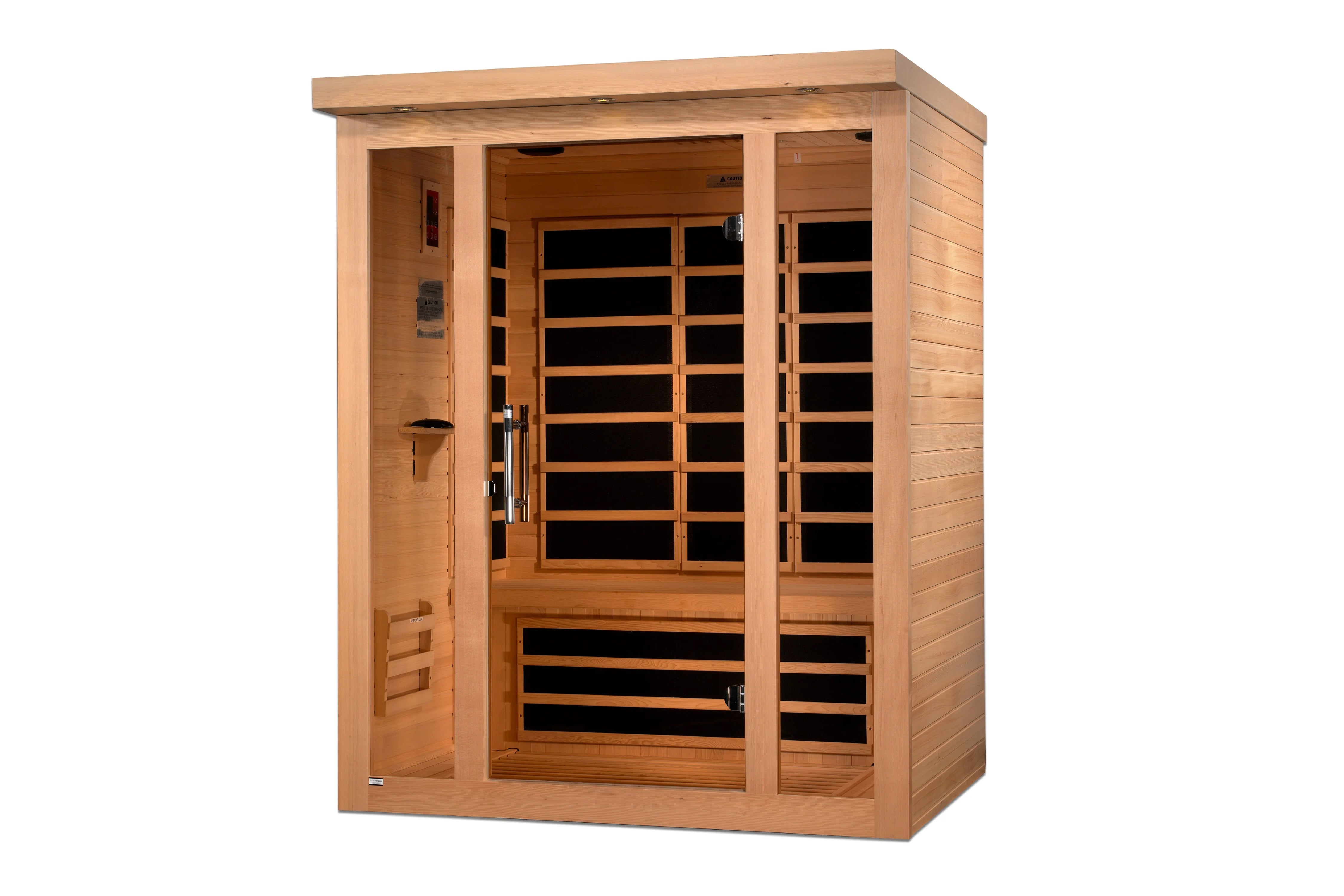 Golden Designs Vila Elite 3-Person FAR Infrared Sauna with Ultra Low EMF - Perfect for Home Spa, Relaxation & Detox Therapy