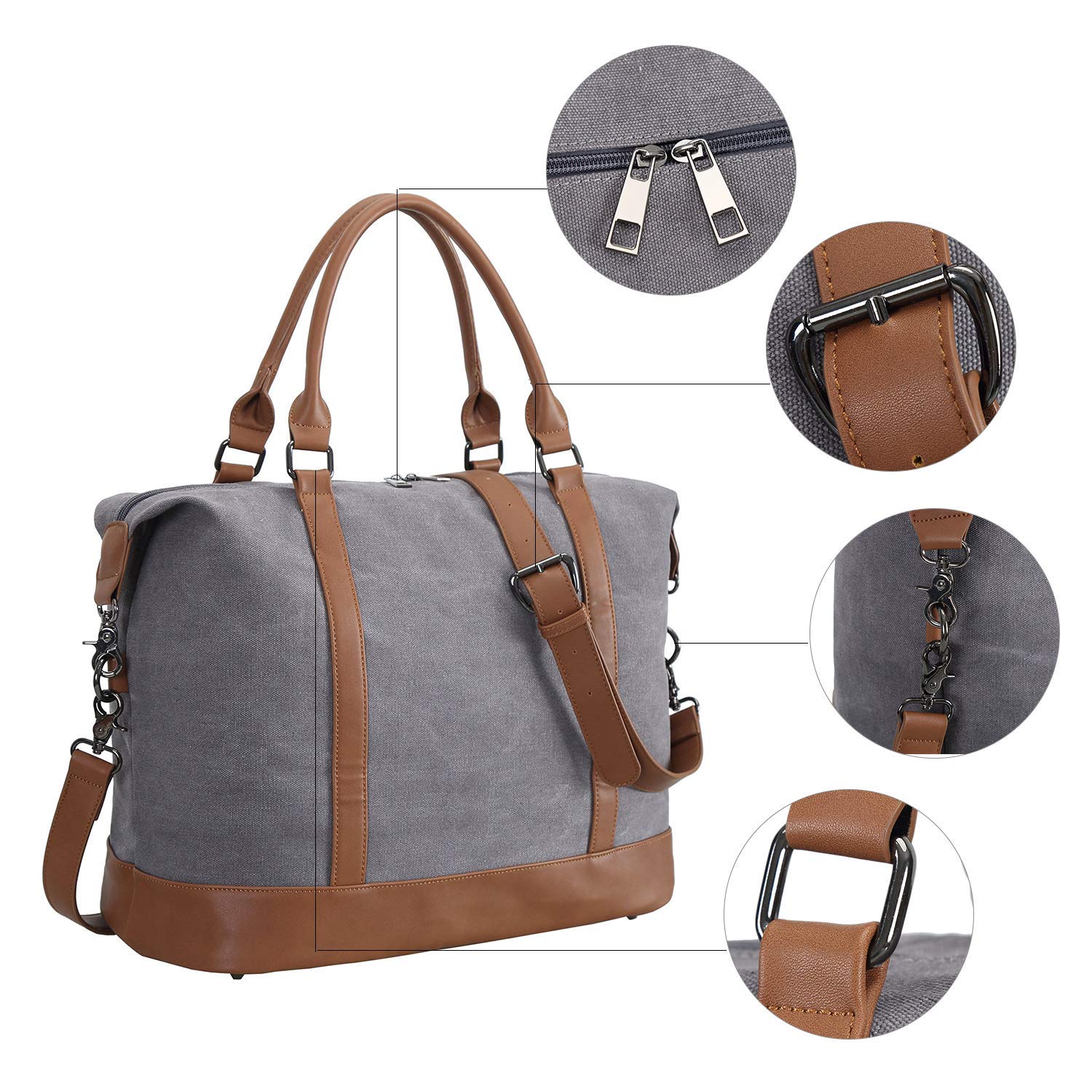 CAMTOP Women's Canvas Travel Bag - Durable Weekend Overnight Carry On Luggage for Ladies - Perfect for Business Trips, Gym, Beach & Vacation Getaways