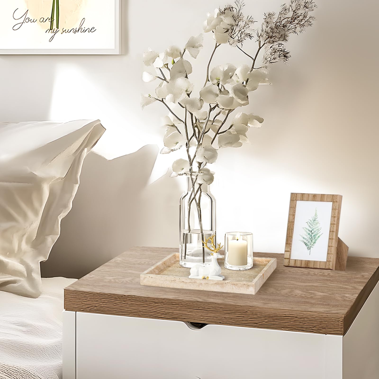 MAONAME Natural Travertine Stone Tray - 10