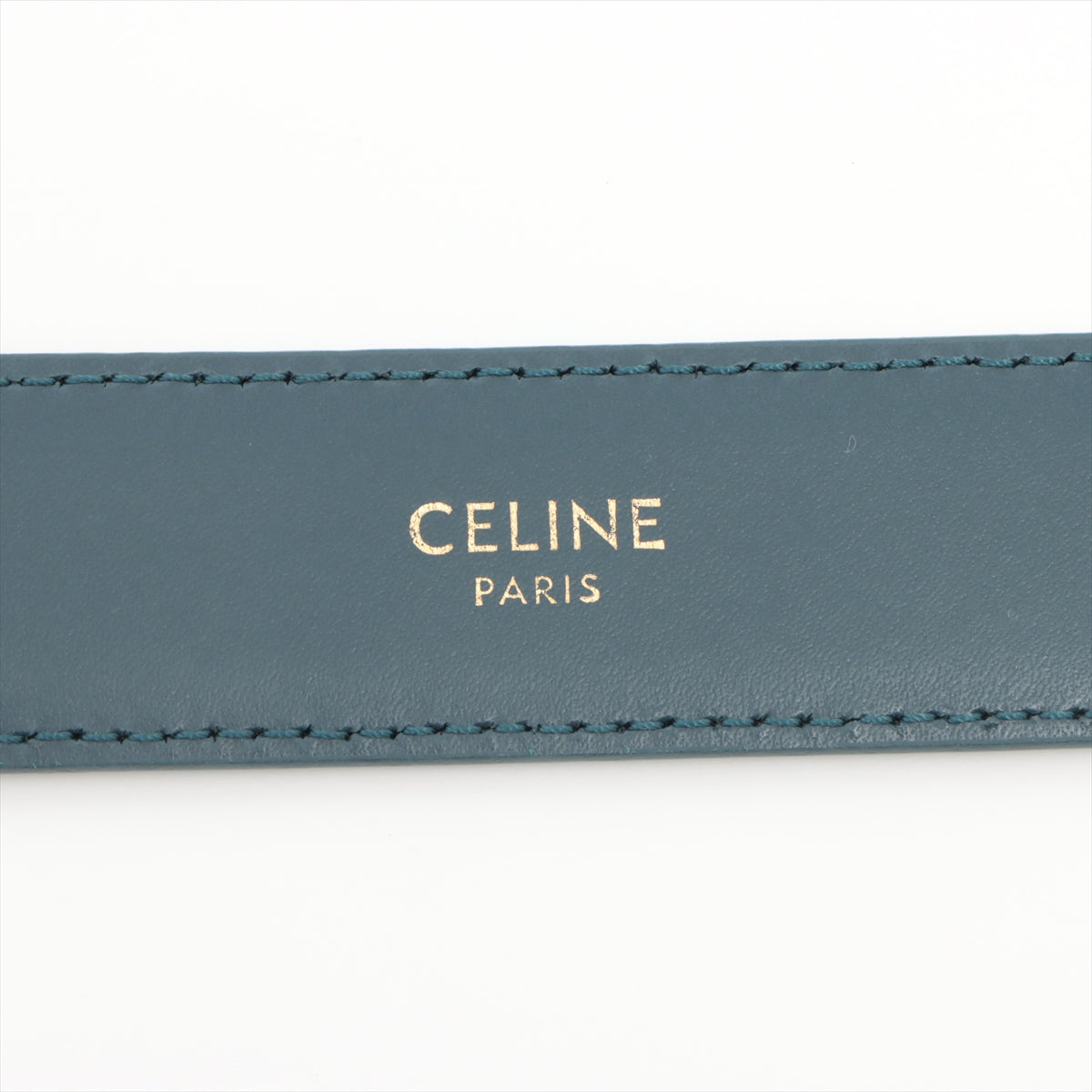 Celine Triomphe Blue Leather Belt 75cm - Genuine Leather Fashion Belt for Women | Perfect for Casual Outfits, Office Wear & Special Occasions