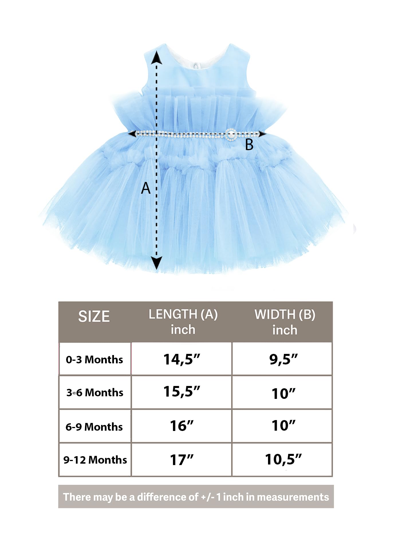 Lilax Baby Girl Tulle Princess Tutu Dress 3-Piece Set with Shoes & Headband - Perfect for Weddings, Birthday Parties, Photo Shoots & Special Occasions
