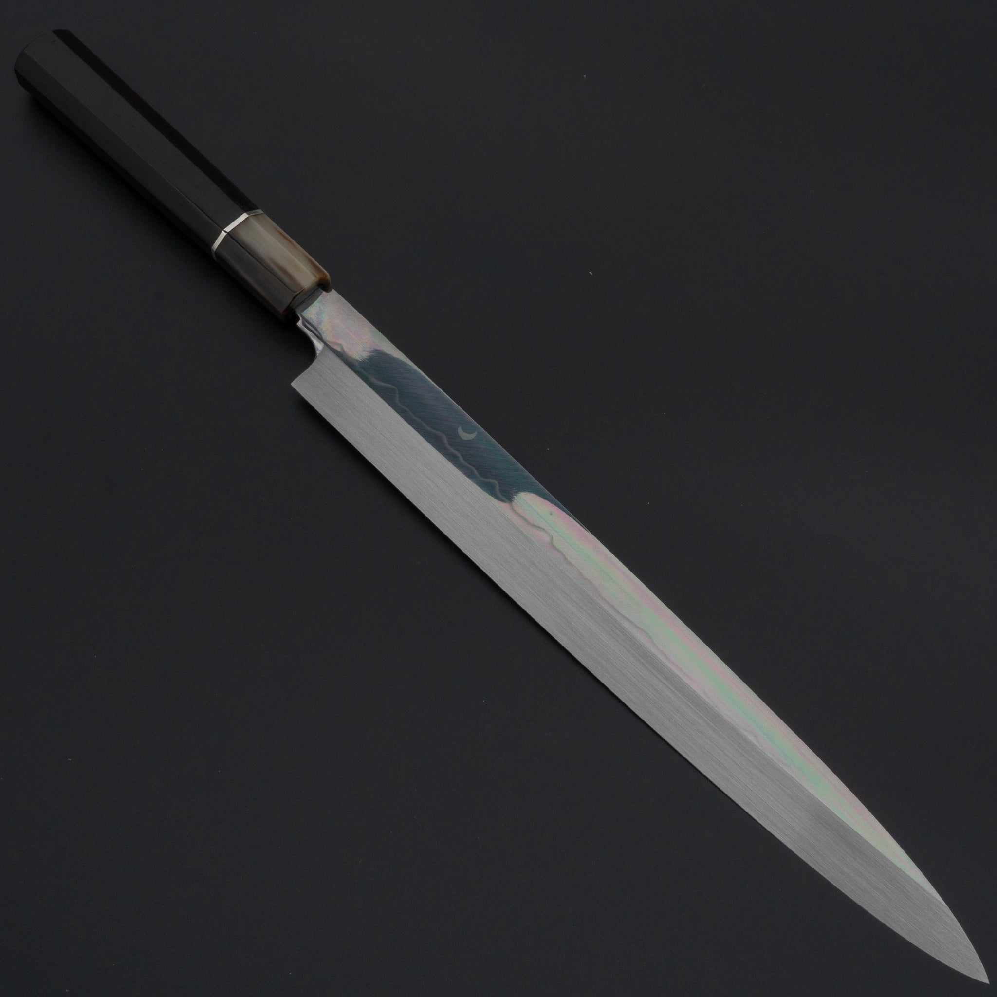 Premium Japanese Honyaki Sanbonsugi Yanagiba 300mm Sushi Knife - Ebony Wood Handle with Saya - Perfect for Sushi Chefs & Japanese Cuisine Lovers