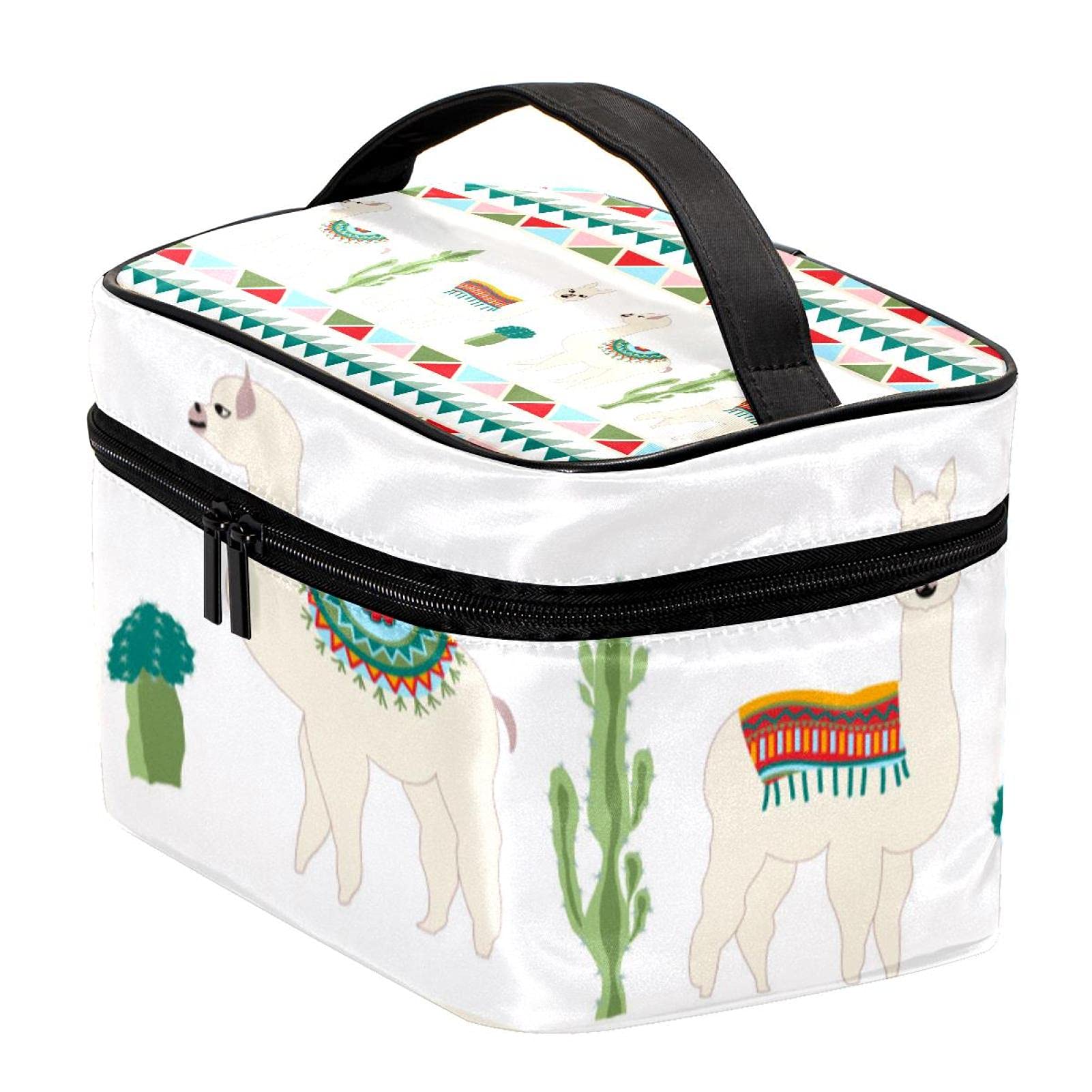 Stylish Large Llama Cactus Makeup Bag - Waterproof Travel Cosmetic Organizer with Zipper for Women & Girls | Perfect for Vacation, Gym, Beach Trips & Daily Essentials Storage