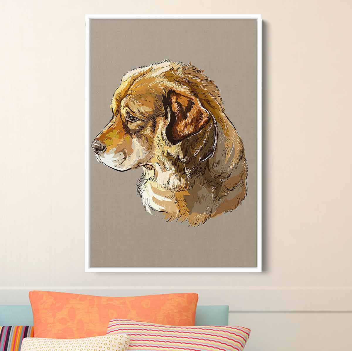 Brown Dog Wall Art Canvas Print - Modern Pet Decor for Living Room, Bedroom & Office - Perfect Gift for Dog Lovers