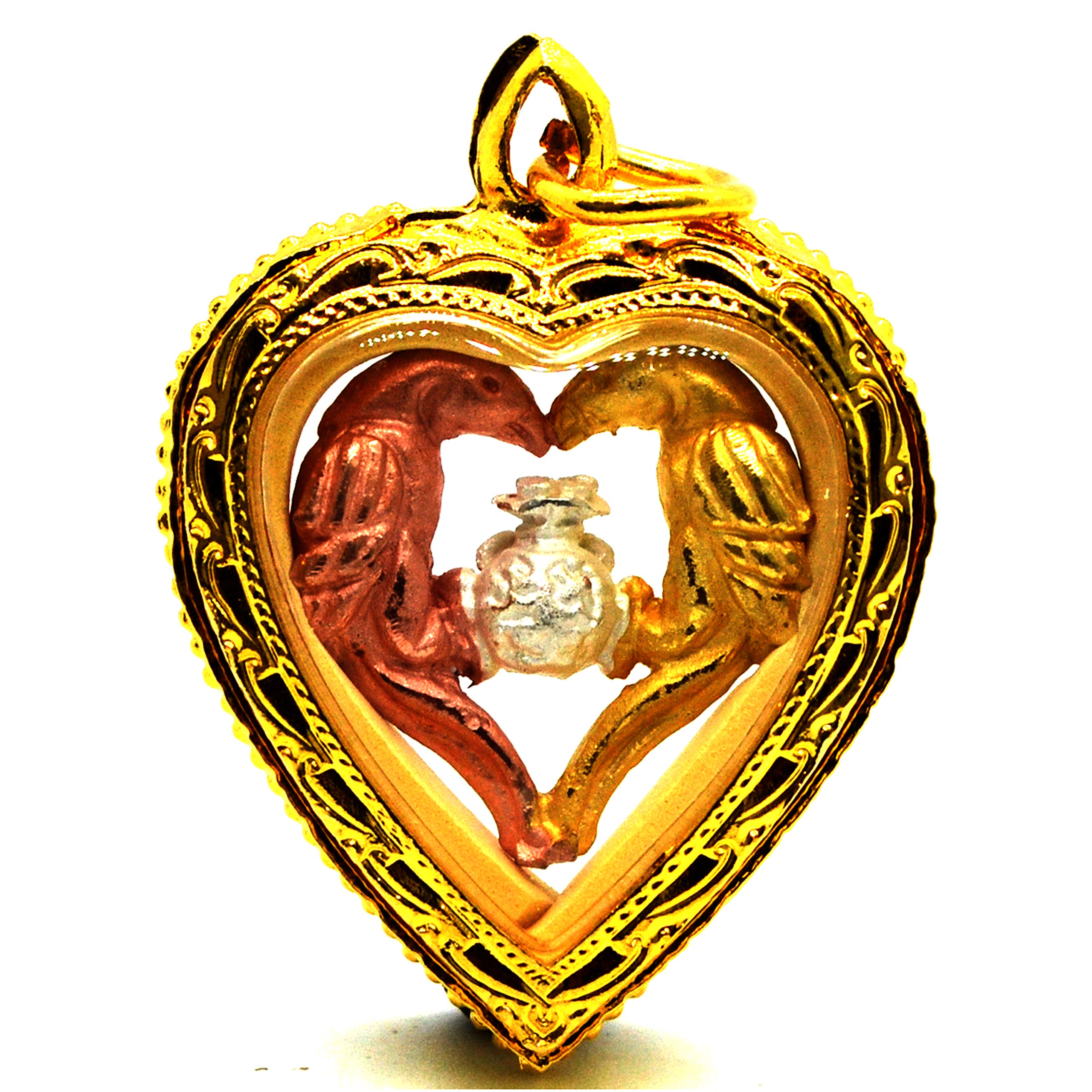 Kruba KhamPheng Thai Amulet Jewelry - Lucky Nok Sarika Bird Charm for Love, Wealth & Good Fortune | Buddhist Talisman Gift for Couples | Home Decor & Spiritual Protection