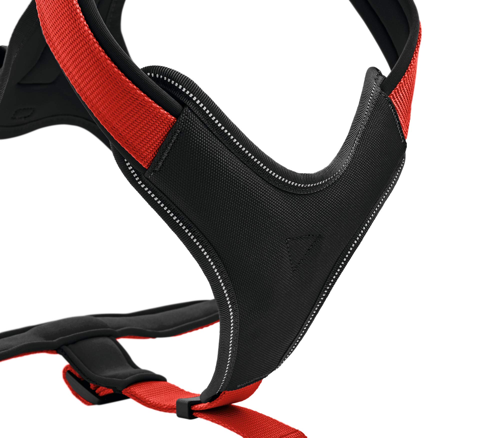 HUNTER Neoprene Dog Harness for Medium Dogs - Adjustable & Comfortable Red/Black Pet Vest - Perfect for Walking, Hiking & Outdoor Adventures