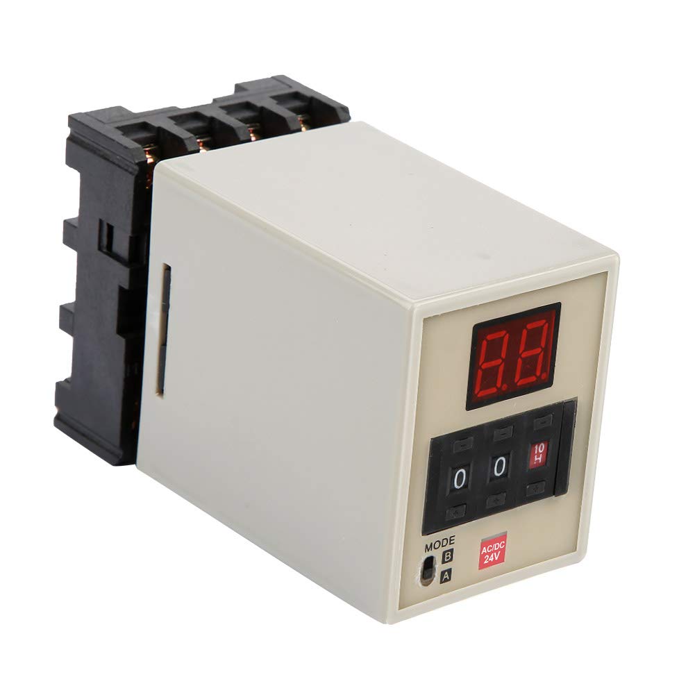 Digital Delay Timer Relay AH3-DM 0.01S-99H Dual Mode with LED Display - 12V/24V/110V/220V/380V (DC 12V, AC/DC 24V) - Perfect for Industrial Automation, HVAC Systems, and Electrical Control Panels