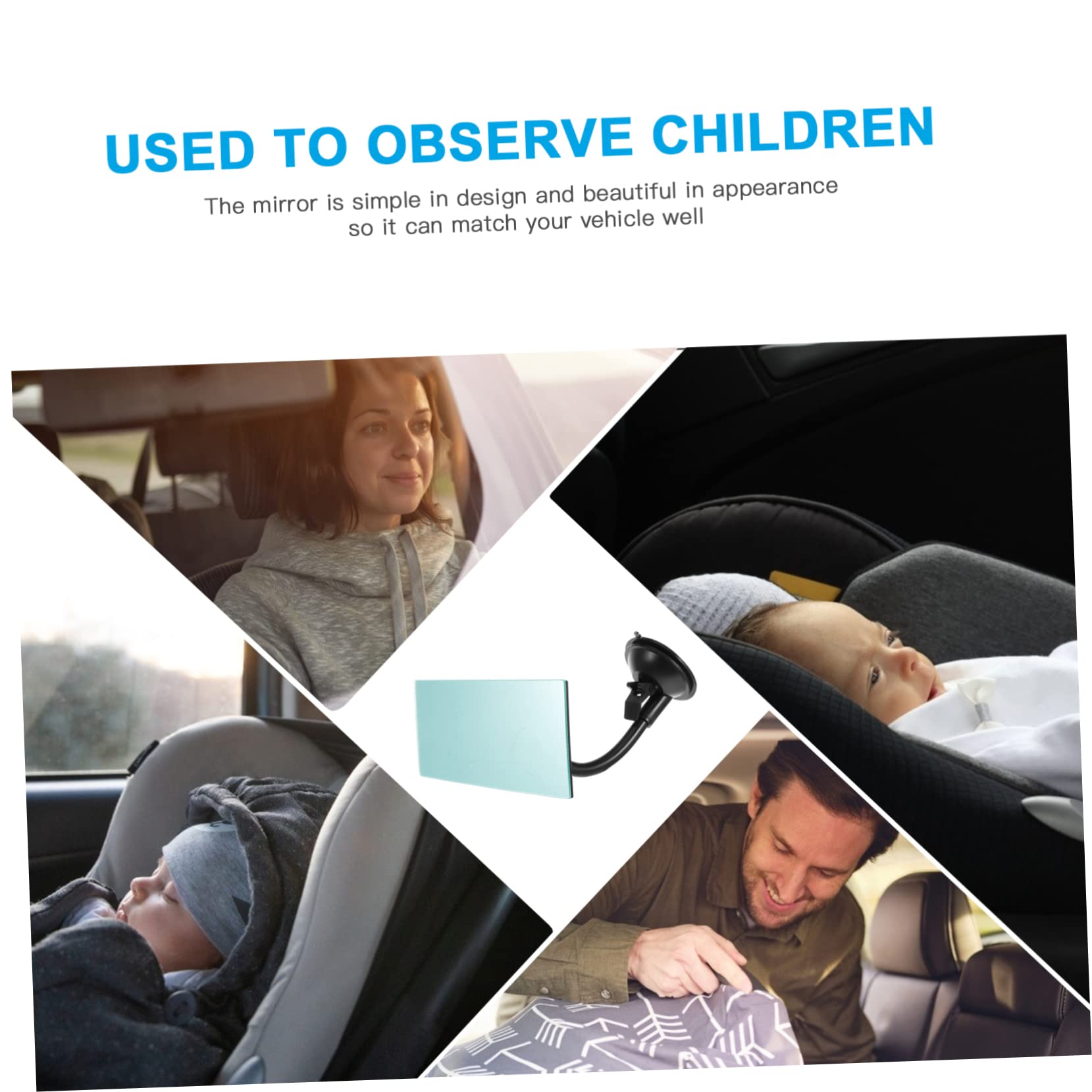 GLSTOY 1 Pack Baby Car Rearview Mirror - Safety Blind Spot Mirror for Cars, Easy Installation - Perfect for Parents to Monitor Infants in Rear-Facing Car Seats