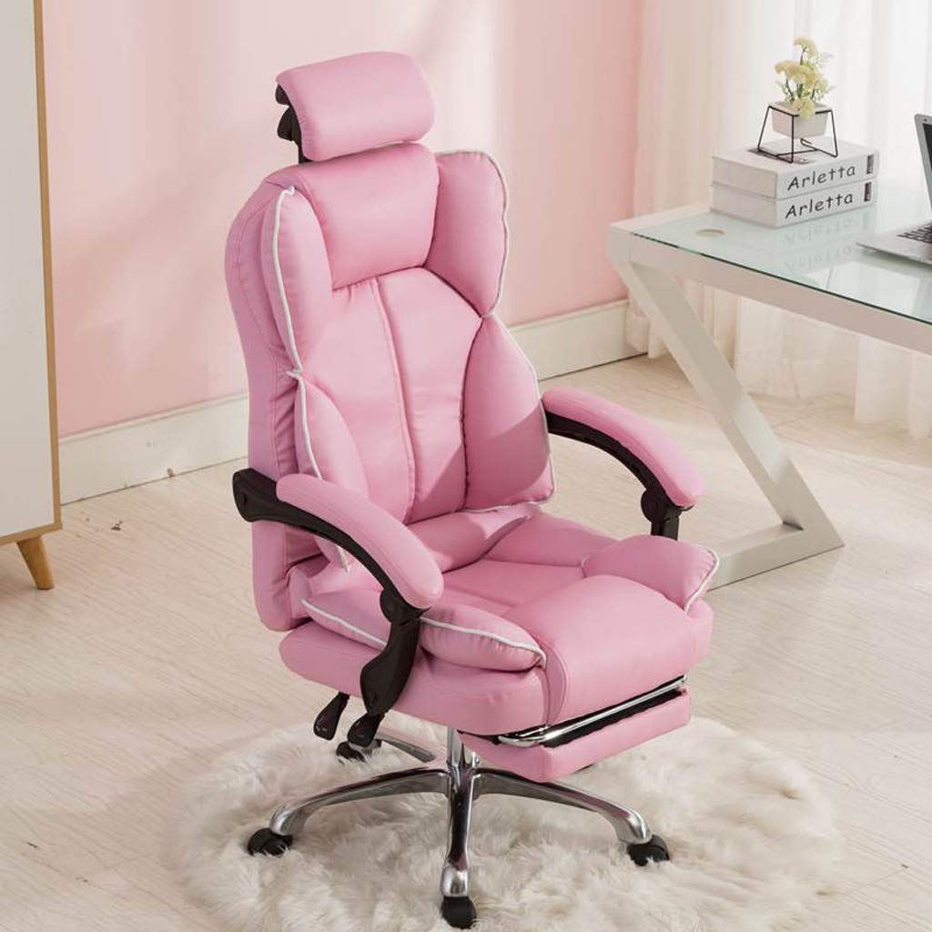 FMOGE Ergonomic Office Chair - High Back Reclining Computer Desk Chair with Adjustable Height for Home & Office, Pink - Perfect for Long Hours of Work, Gaming, and Study Sessions