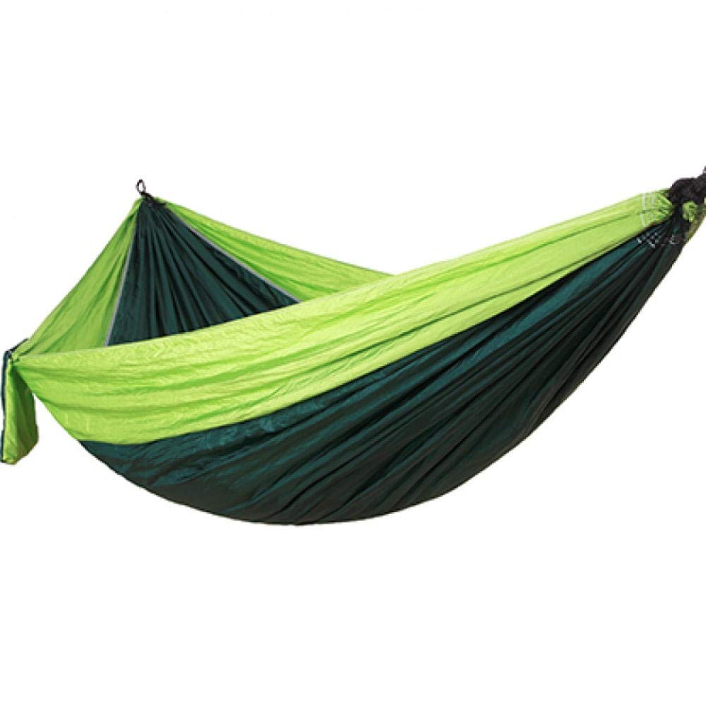 QWE Parachute Cloth Hammock - Portable Single & Double Outdoor Hammock Swing for Camping, Backyard, Beach Relaxation and Travel