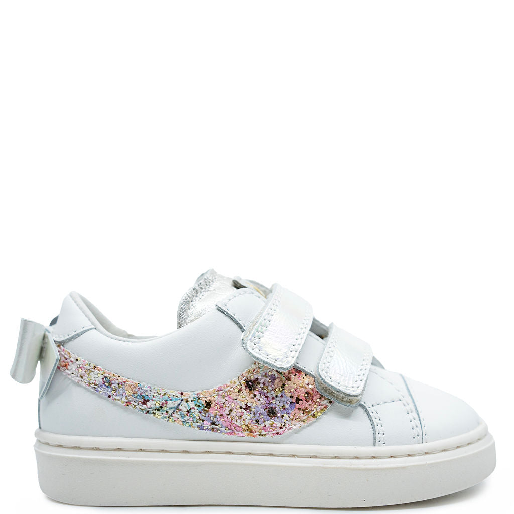 Beberlis Women's White Floral Velcro Sneakers - Comfortable Casual Walking Shoes for Women, Perfect for Spring Outfits & Daily Wear