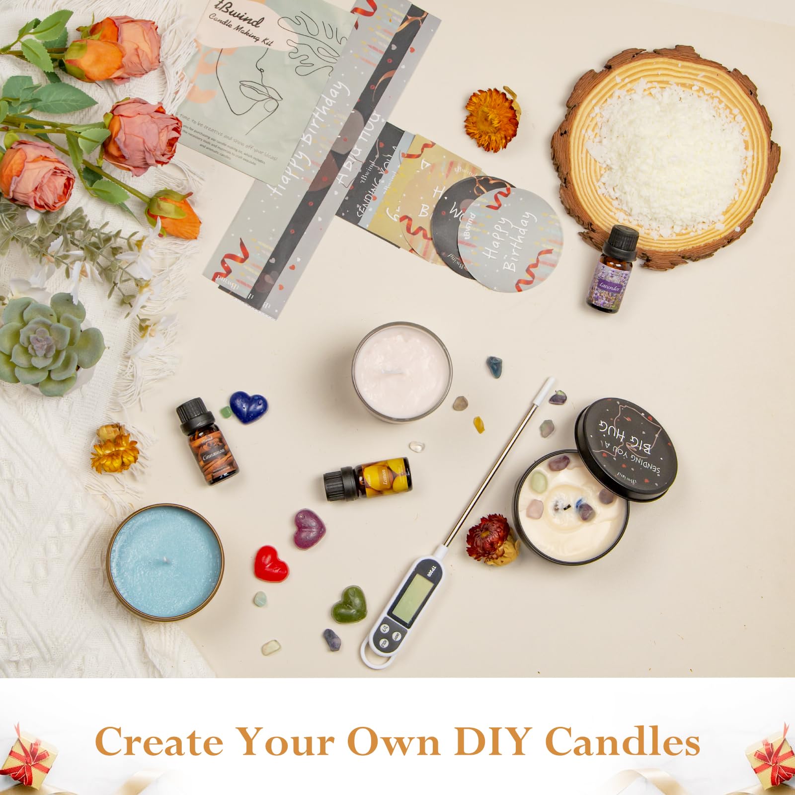 Premium Soy Candle Making Kit for Adults & Beginners - DIY Starter Set with 8 Fragrance Oils, Wax, Wicks, Melting Pot & Dyes - Perfect for Home Decor, Gifts & Relaxation Crafts