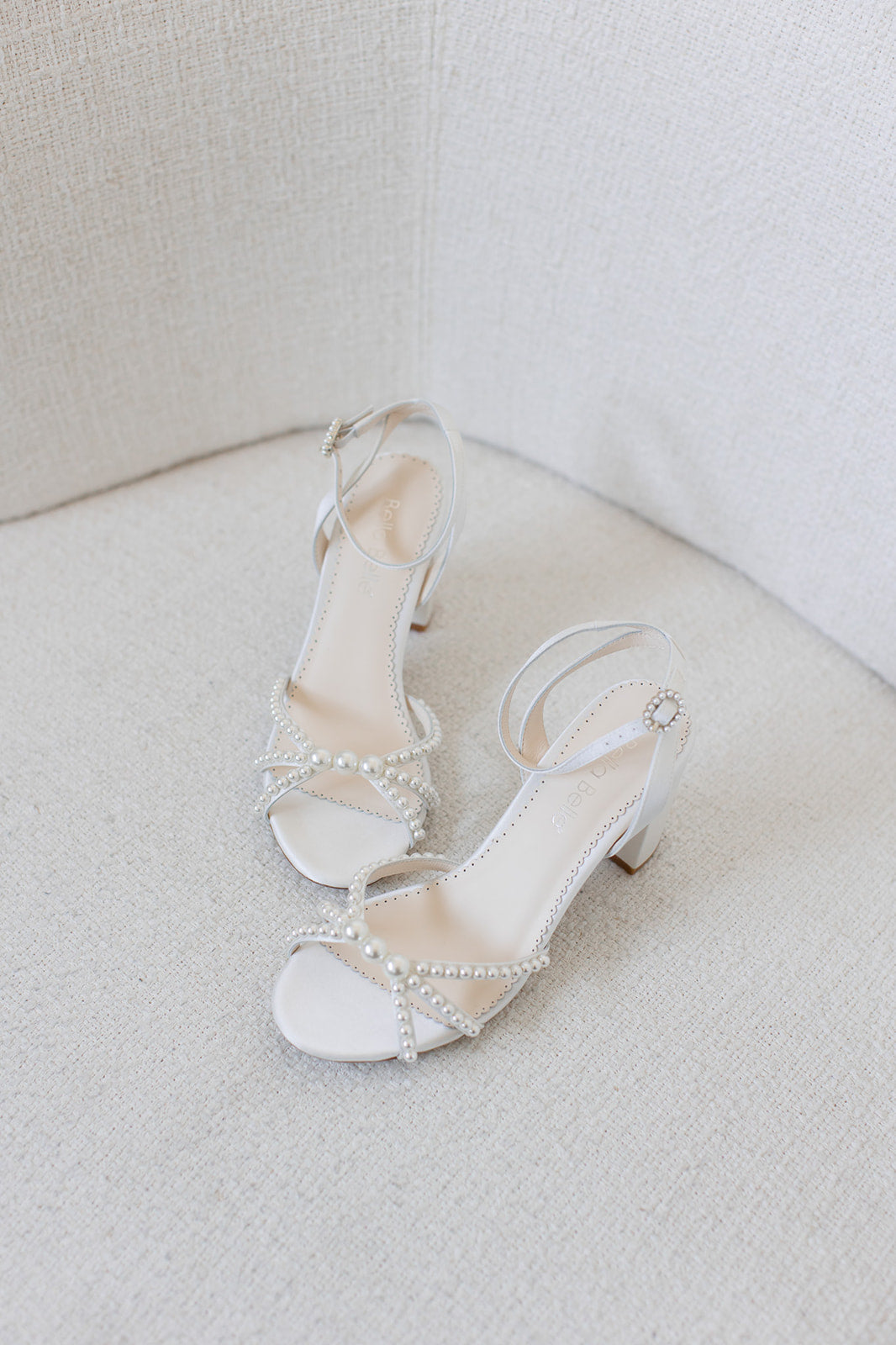 Lilia Ivory Open Toe Strappy Pearl Block Heels - Women's Elegant Wedding Party Shoes for Brides, Prom, and Special Occasions