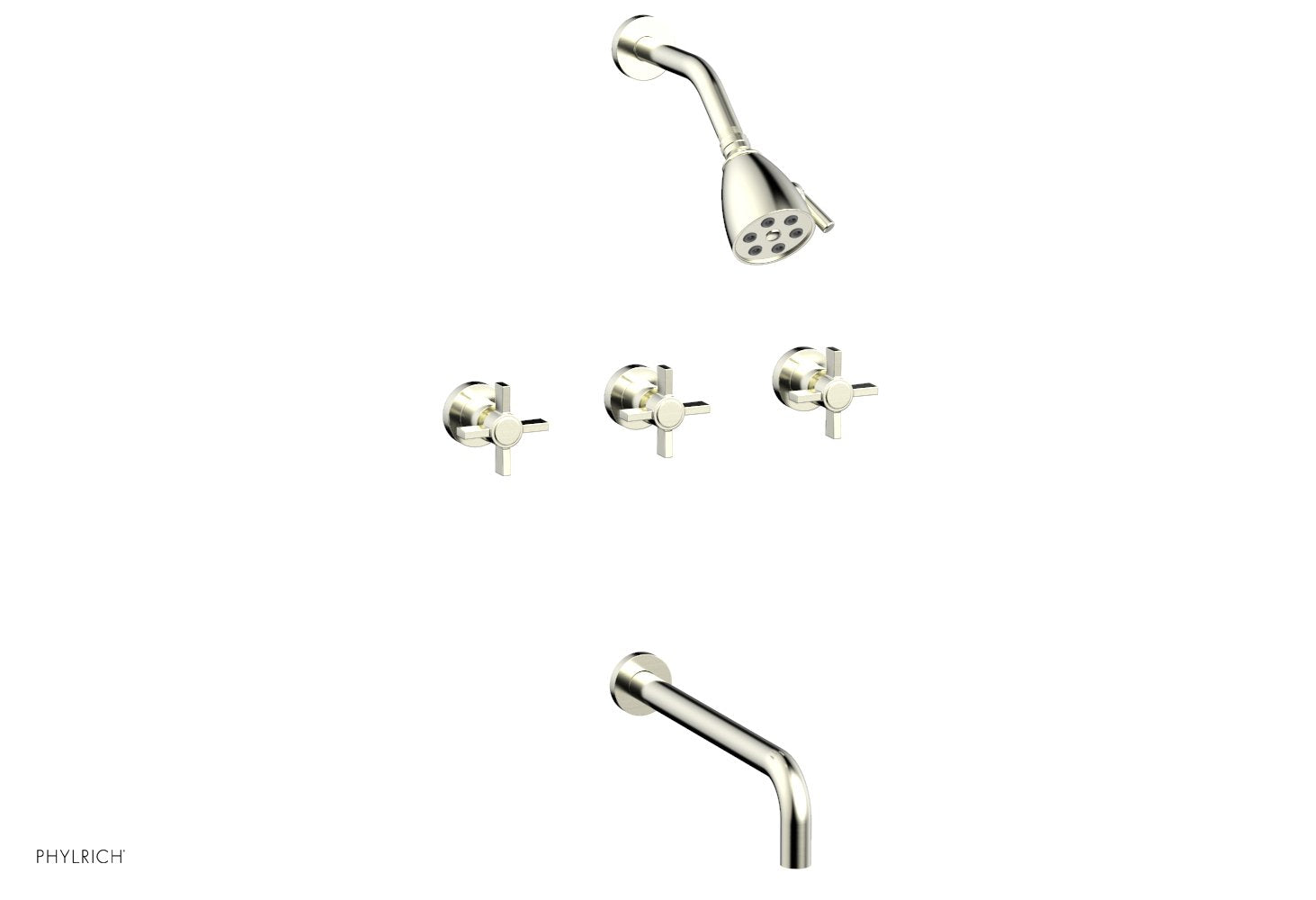Premium 3-Handle Tub and Shower Faucet Set with 12