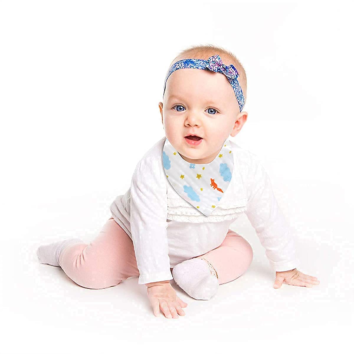 Htsrbay 5-Pack Baby Bandana Drool Bibs for Boys & Girls - Soft Absorbent Unisex Teething Bibs for Drooling - Perfect for Feeding, Playtime & Daily Outfits