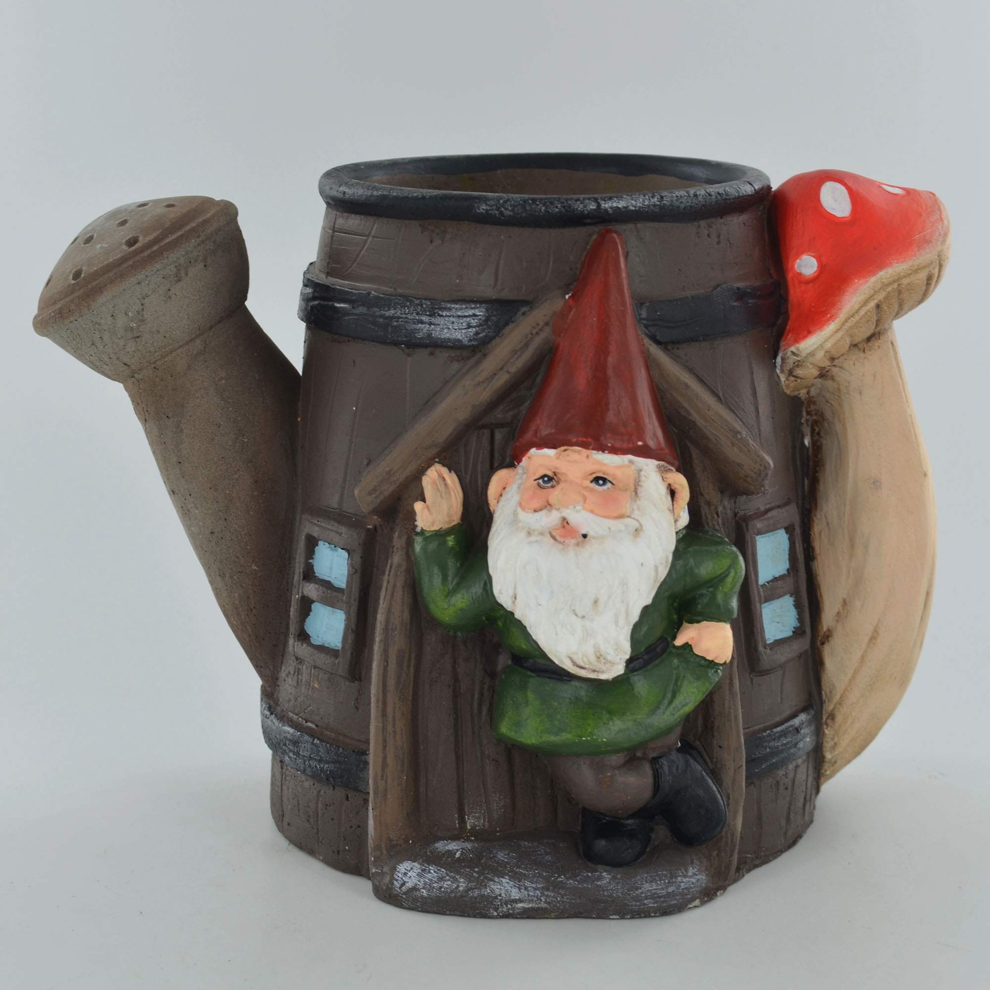 Gnome Plant Pot with Watering Can - 5 Inch Fantasy Garden Decor for Flowers, Succulents & Herbs - Unique Novelty Gift Idea for Garden Lovers & Home Decor