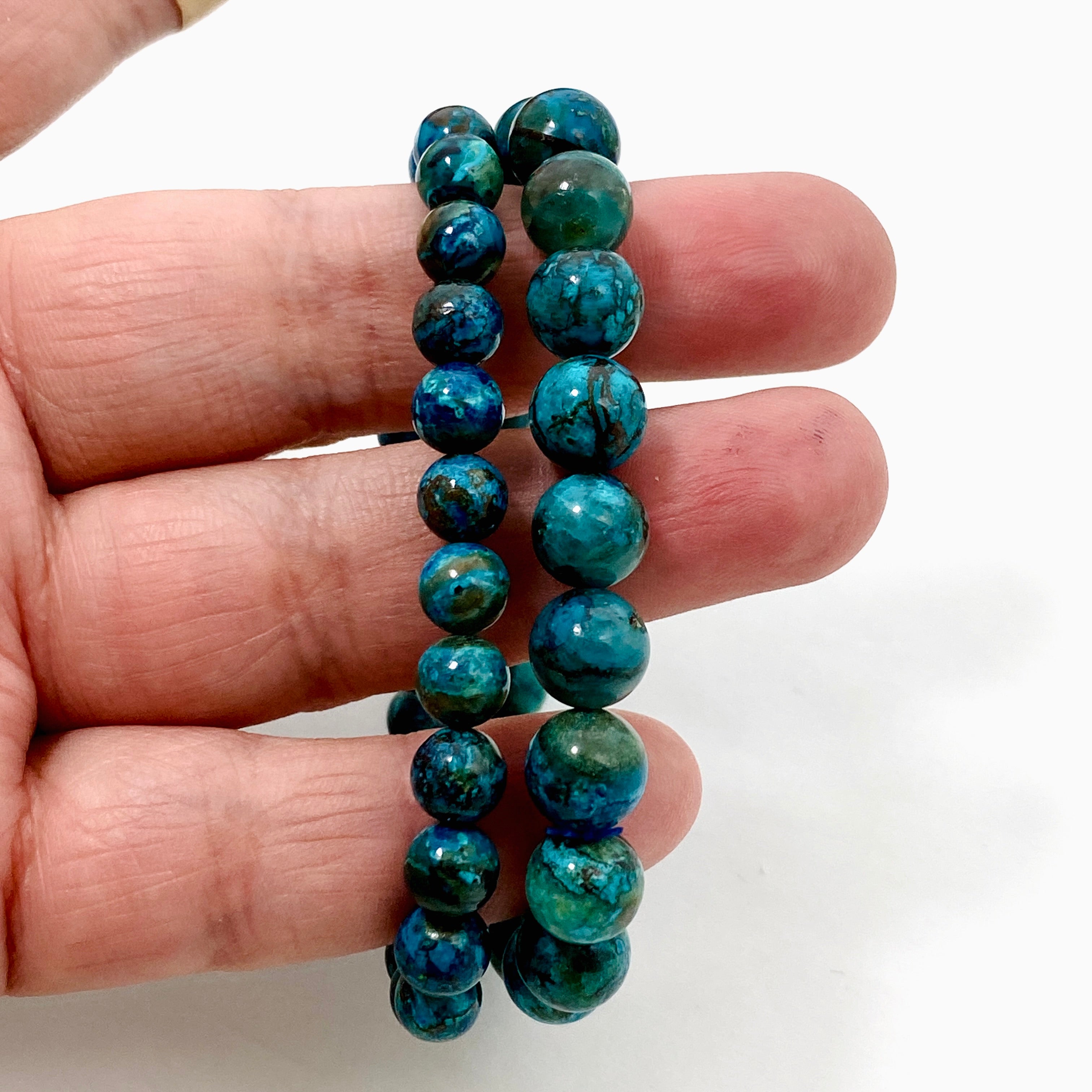 Natural Chrysocolla Stone Beaded Bracelet for Women - Healing Crystal Jewelry for Stress Relief & Positive Energy - Perfect for Meditation, Yoga & Everyday Wear