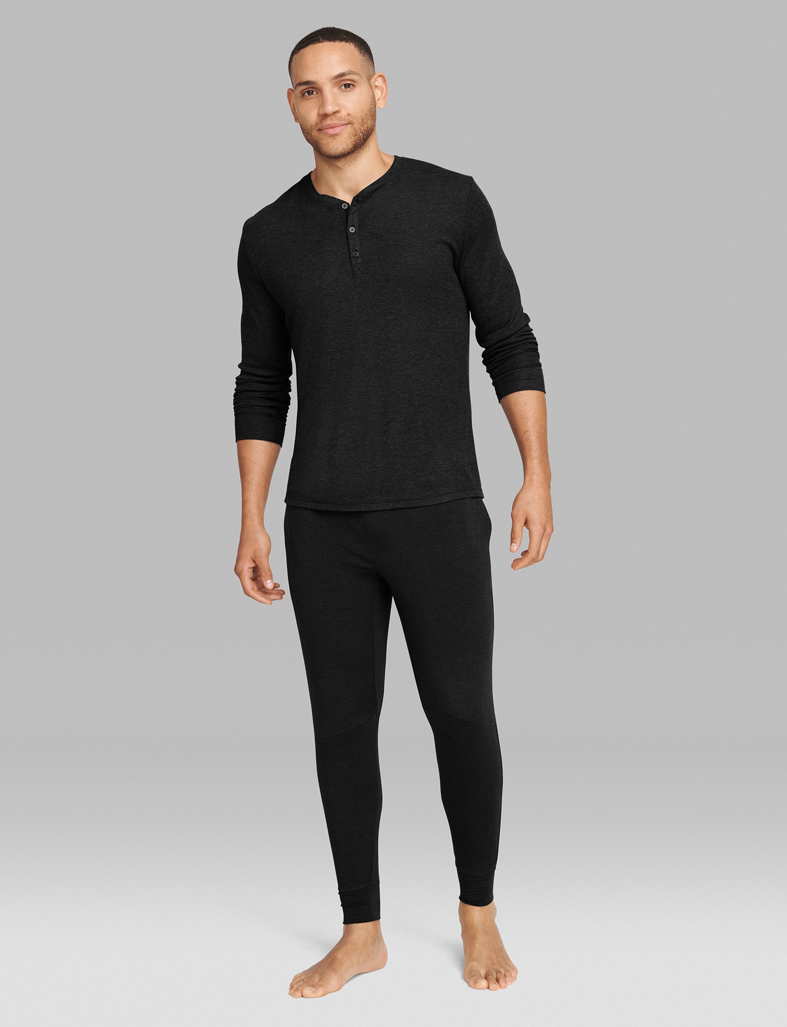 Premium Men's Henley Shirt & Jogger Pajama Set - Soft Cotton Lounge Wear for Relaxing at Home, Sleepwear & Comfortable Outfit for Lounging, Travel & Casual Wear