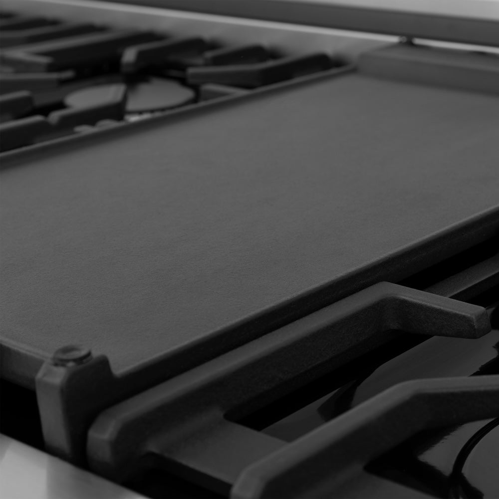 ZLINE 48 Inch Stainless Steel Gas Rangetop with 7 Burners, Porcelain Cooktop & Built-in Griddle - Professional Kitchen Range for Home Chefs & Cooking Enthusiasts | Ideal for Large Families, Entertaining & Gourmet Meal Preparation