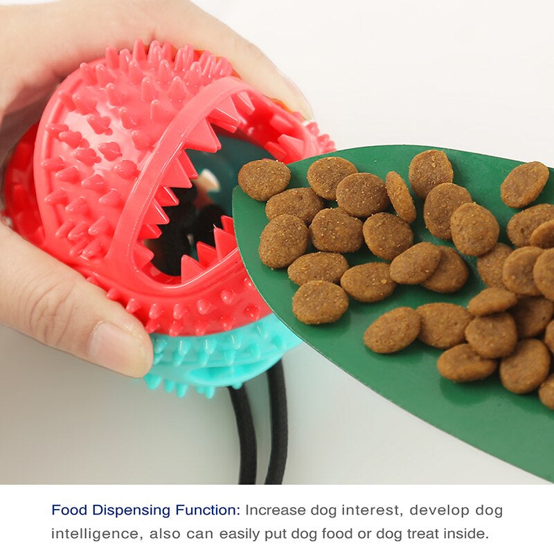 Durable Large Dog Ball Toys with Suction Cup & Ropes - Interactive Slow Feeder Chew Toy for Golden Retrievers & Big Dogs - Teeth Cleaning, Leak-Proof Design - Perfect for Outdoor Play, Training & Dental Health
