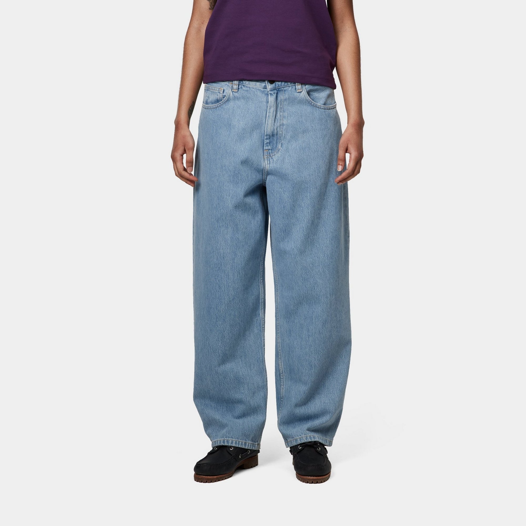 Brandon Women's Pants - Stone Bleached Blue Denim Jeans for Casual Wear & Everyday Comfort | Perfect for Work, Outings & Relaxing