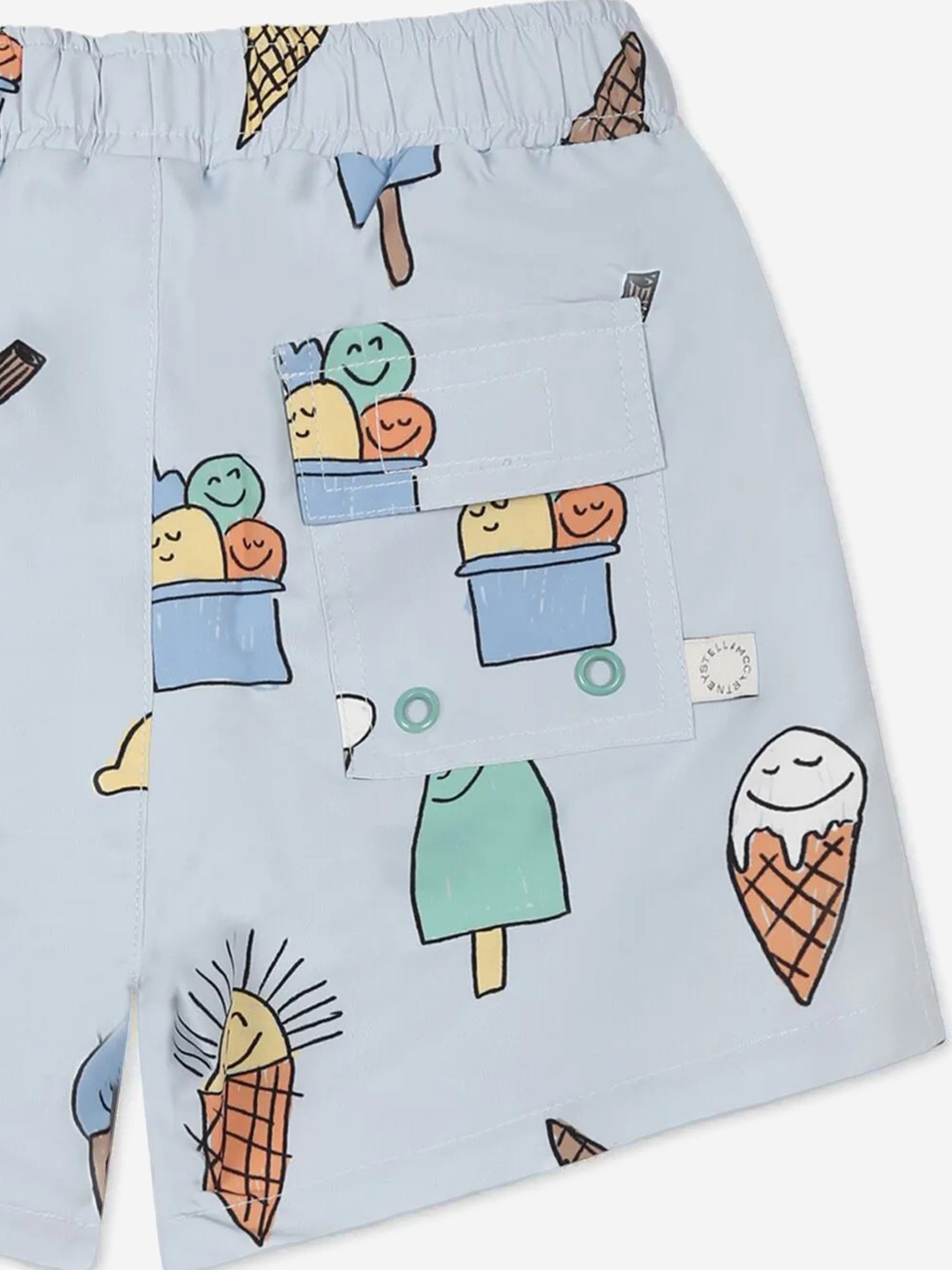 Blue Baby Boys Ice Cream Swim Shorts - Comfortable & Stylish for Beach, Pool & Summer Play