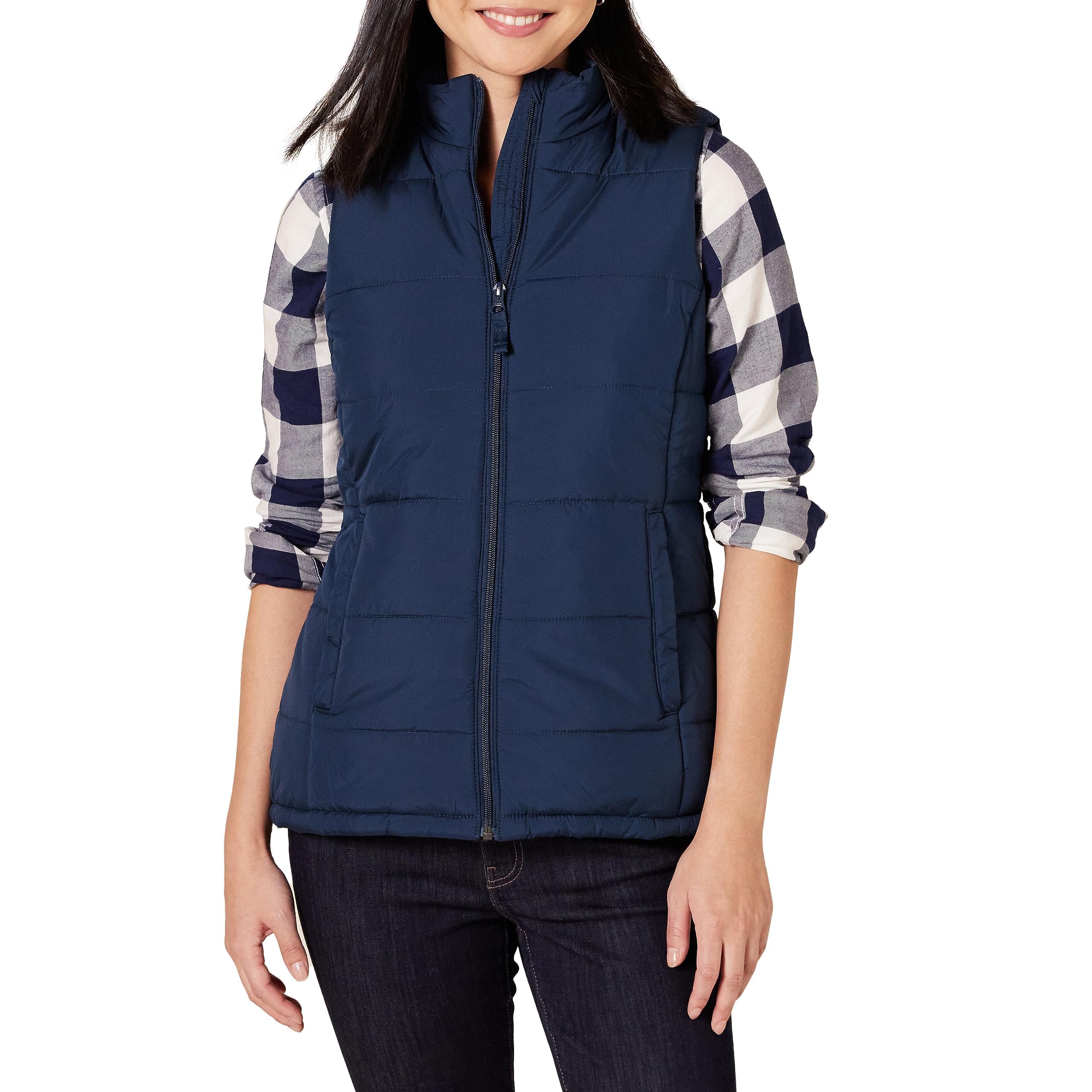 Amazon Essentials Women's Mid-Weight Puffer Vest - Lightweight Quilted Down Alternative Jacket for Outdoor Activities, Hiking & Casual Wear
