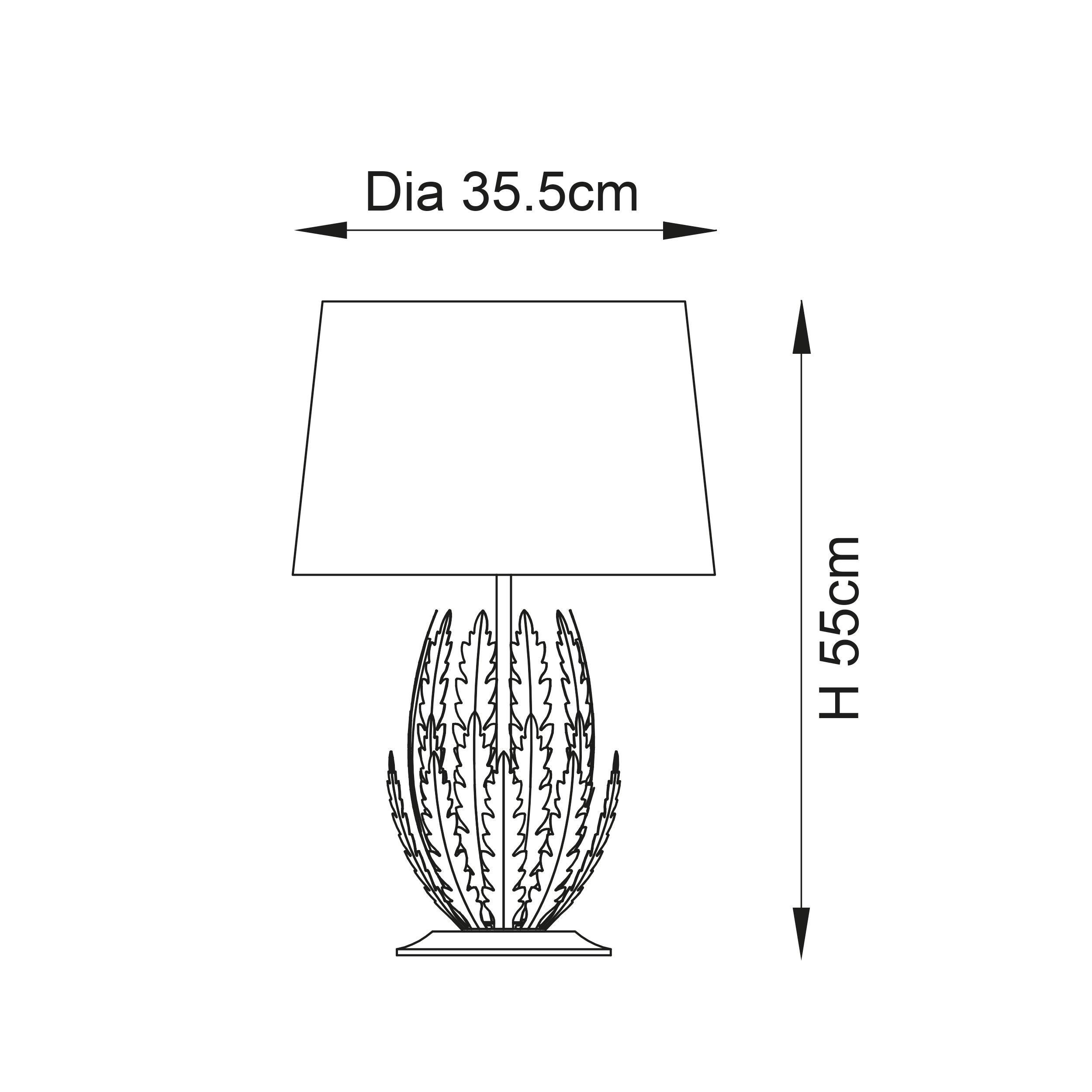 Endon Delphine 1 Light Silver Leaf Table Lamp - Modern Home Decor for Living Room, Bedroom & Office - Elegant Lighting Solution