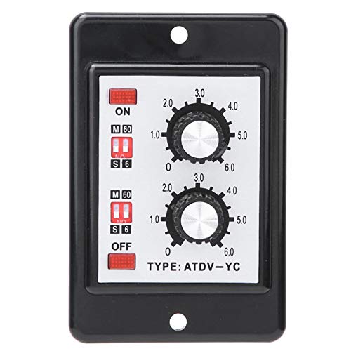 High Precision Plastic Case Twin Timer Relay, Dustproof & Adjustable 6S-60M Long Lifespan Timer - Perfect for Remote Control, Communication & Industrial Automation (AC 110V/220V) - Ideal for HVAC Systems, Smart Homes & Electrical Equipment