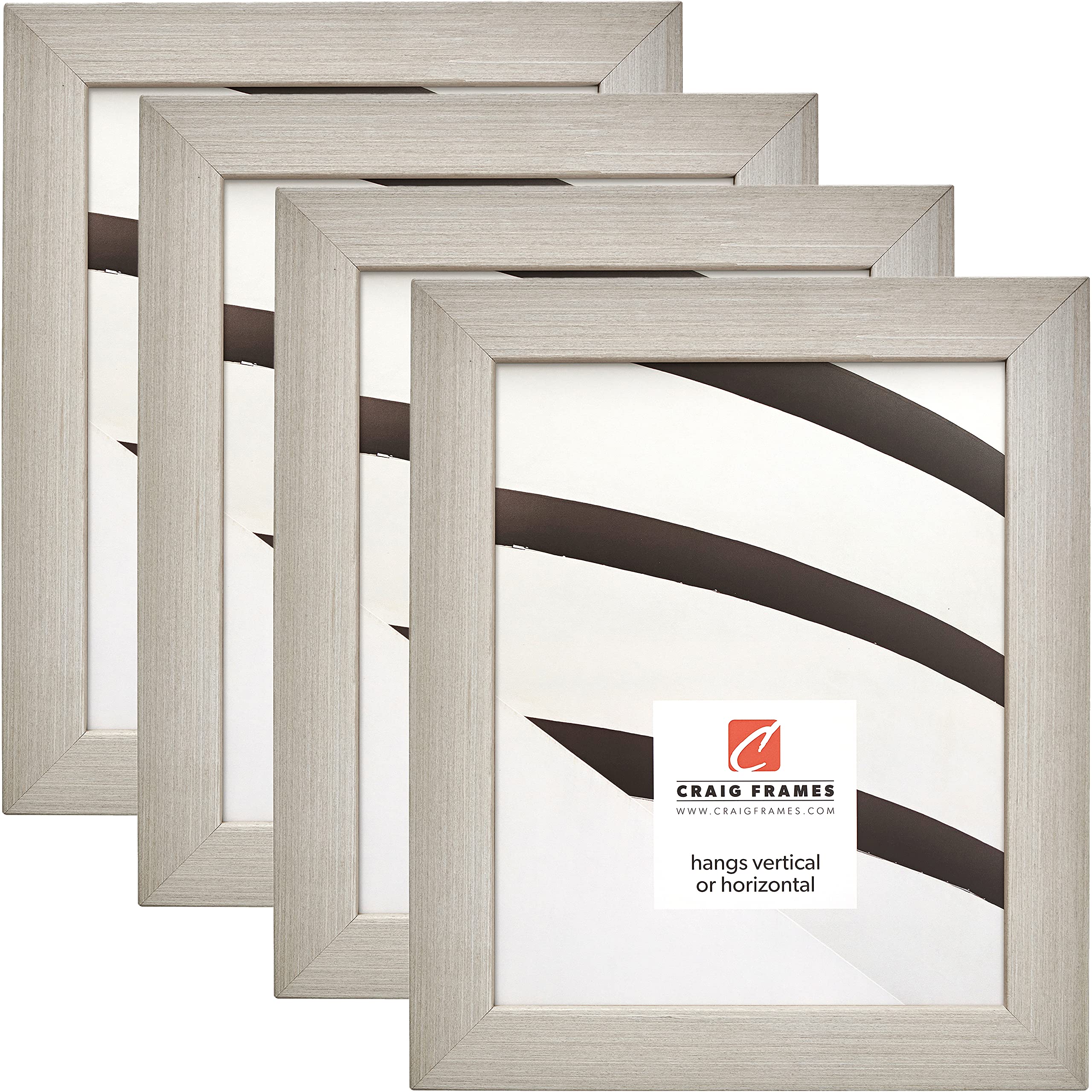 Craig Frames Farmhouse Essentials 4x6 Inch Picture Frame Set of 4 - Light Grey Wooden Photo Frames for Wall & Tabletop Display - Perfect for Home Decor, Living Room, Bedroom & Office