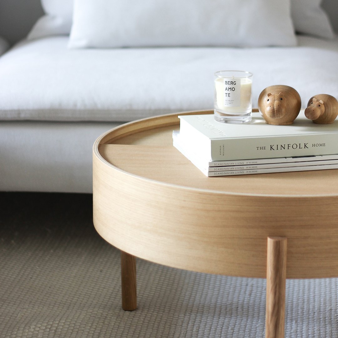 Modern Arc Coffee Table - Mid-Century Style Wooden Living Room Furniture for Home Decor | Perfect for Small Spaces, Apartments & Lounge Areas