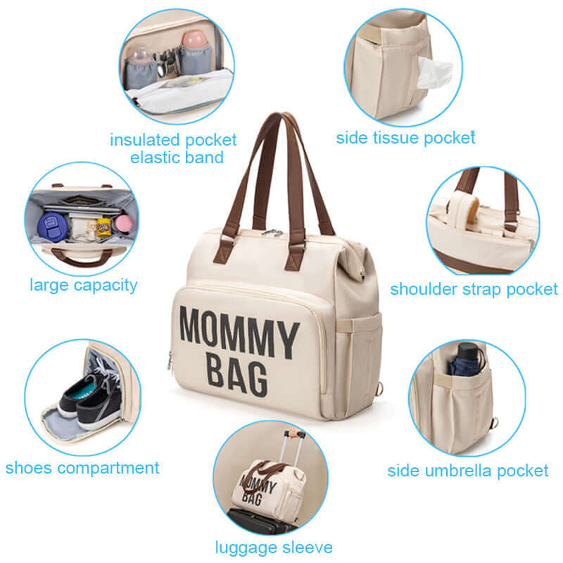 Large Capacity Multifunctional Mummy Backpack for Travel & Hiking - Waterproof Diaper Bag with Insulated Pockets | JN2068 | Perfect for Outdoor Adventures, Baby Care & Daily Commute