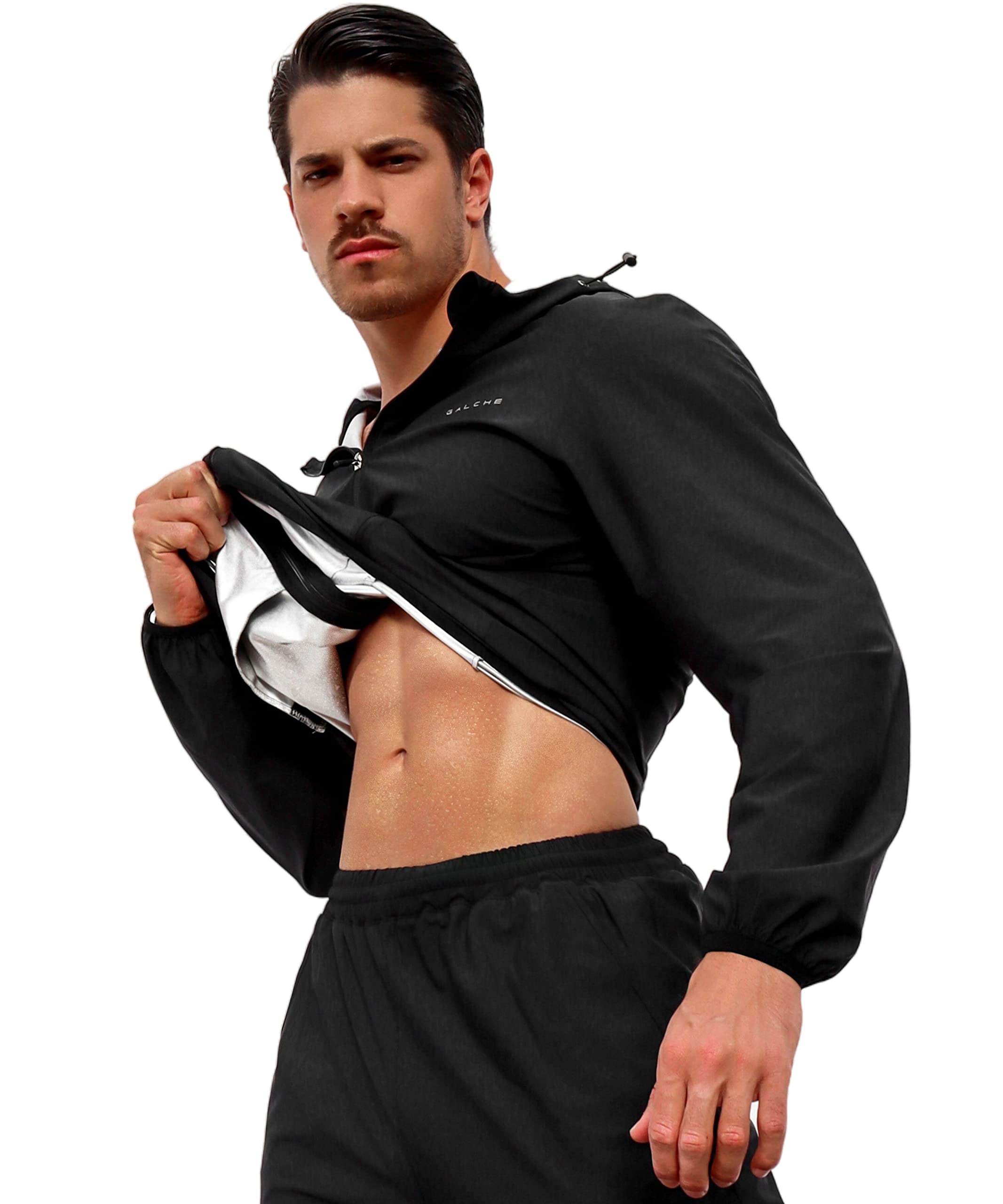 Men's Sauna Suit 2-Piece Set - Sweat Weight Loss Jacket & Pants for Gym Workout, Boxing & Fitness Training - Ideal for Intense Exercise, Detox & Fat Burning