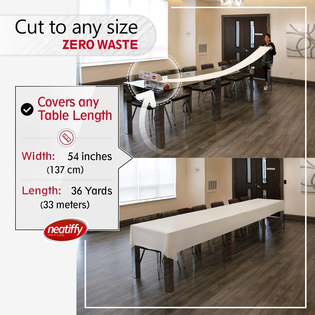 Neatiffy Disposable Plastic Tablecloth Roll - 54