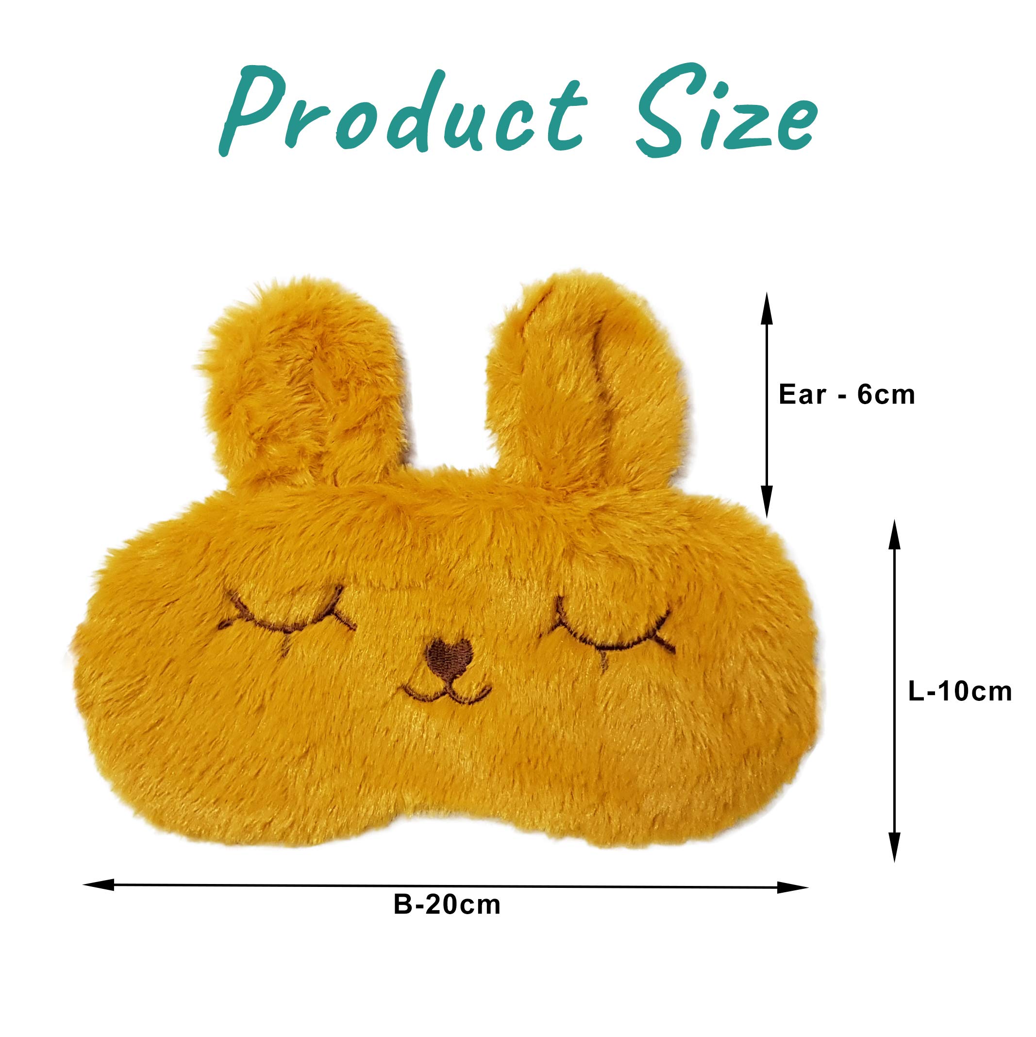 Jenna™ Cute Bunny Yellow Fur Sleep Mask for Women & Men - Soft Eye Cover for Insomnia Relief, Meditation, Puffy Eyes & Dark Circles - Perfect for Travel, Nap & Relaxation at Home
