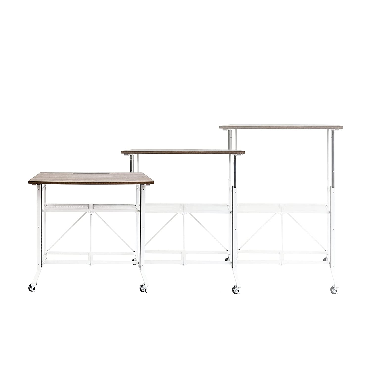 Adjustable Height Standing Desk RDEA-01 - White Large Size Ergonomic Origami Up Down Stand Desk for Home & Office Workspace - Perfect for Remote Work, Gaming, and Study Sessions