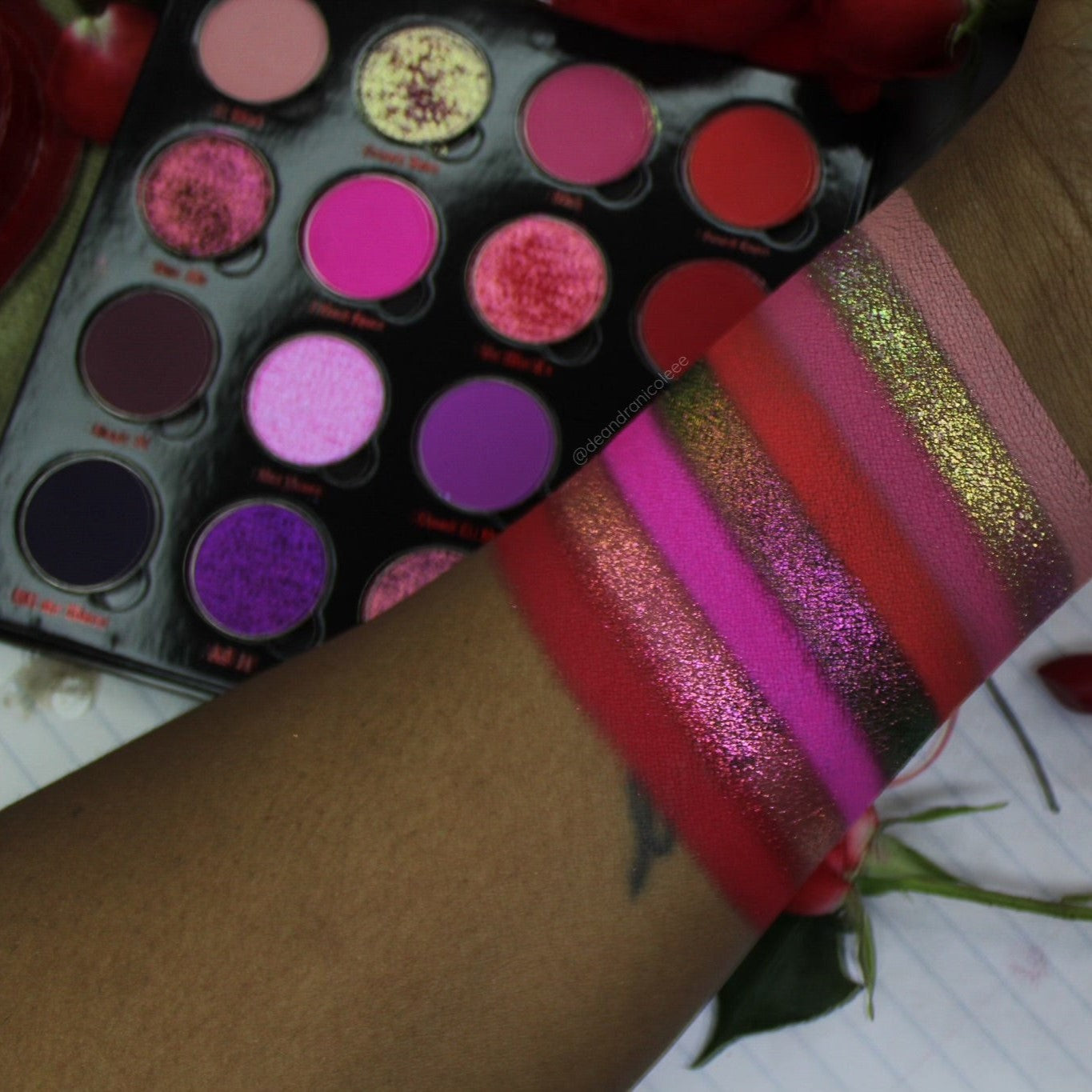Dead Roses Eyeshadow Palette - 18 Matte & Shimmer Shades, Vegan & Cruelty-Free Makeup for Everyday & Party Looks | Perfect for Bridal, Halloween & Special Occasion Makeup