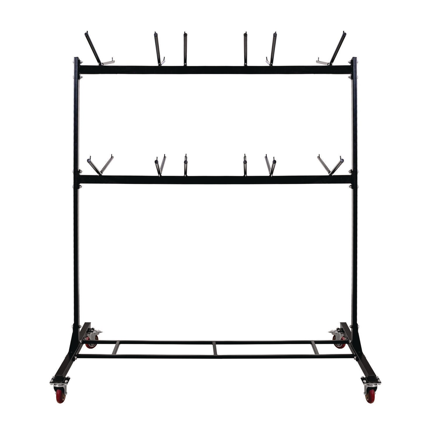 AdirOffice Heavy Duty Steel Folding Chair with Two Tier Utility Cart - 1000 lb Capacity, 33