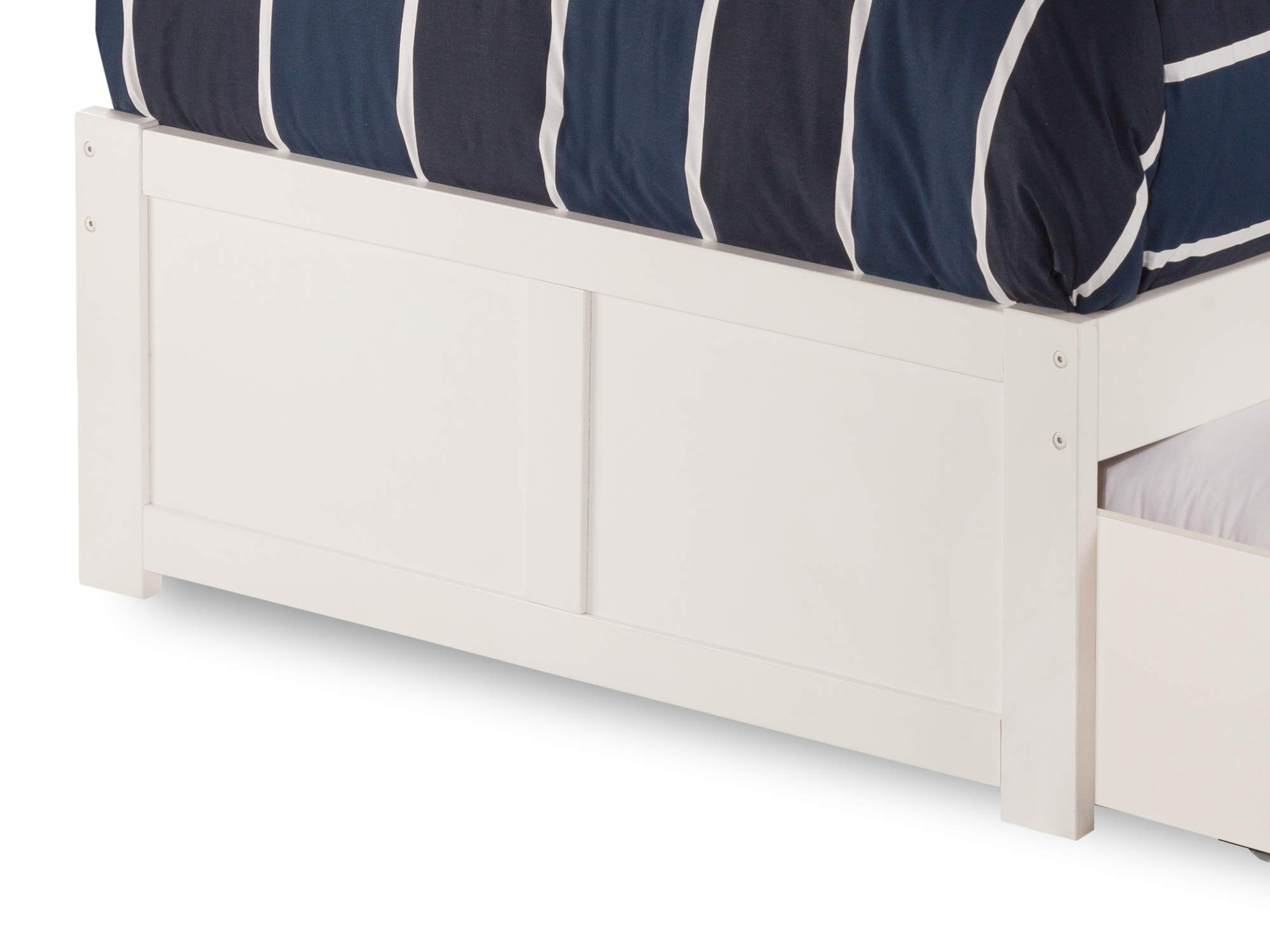 AFI Nantucket Twin Size Platform Bed with Footboard & Storage Drawers - White Wooden Bed Frame for Small Spaces, Kids & Guest Rooms - Perfect for Apartments, Dorms & Cozy Bedrooms