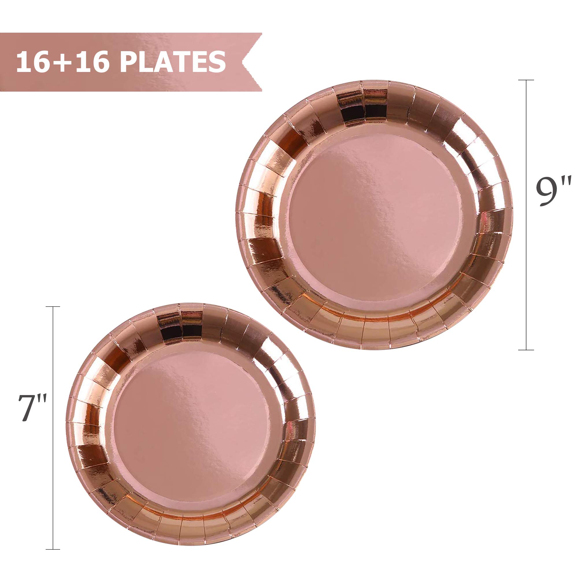 Rose Gold Party Decorations Kit - Valentine's Day, Galentine's Day & Birthday Supplies with Balloons, Tableware, Plates, Cups & Napkins | Perfect for Home Decor, Bachelorette Parties & Romantic Celebrations
