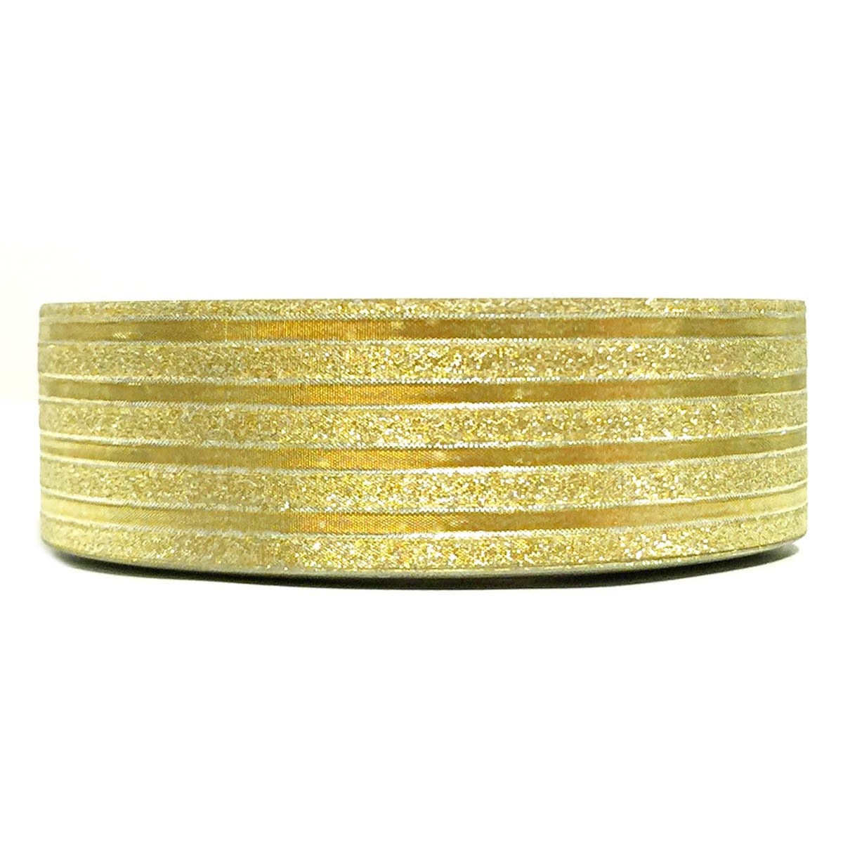 Allydrew Decorative Washi Masking Tape - Glitz Gold Stripes for Scrapbooking, Journaling, Gift Wrapping & DIY Crafts