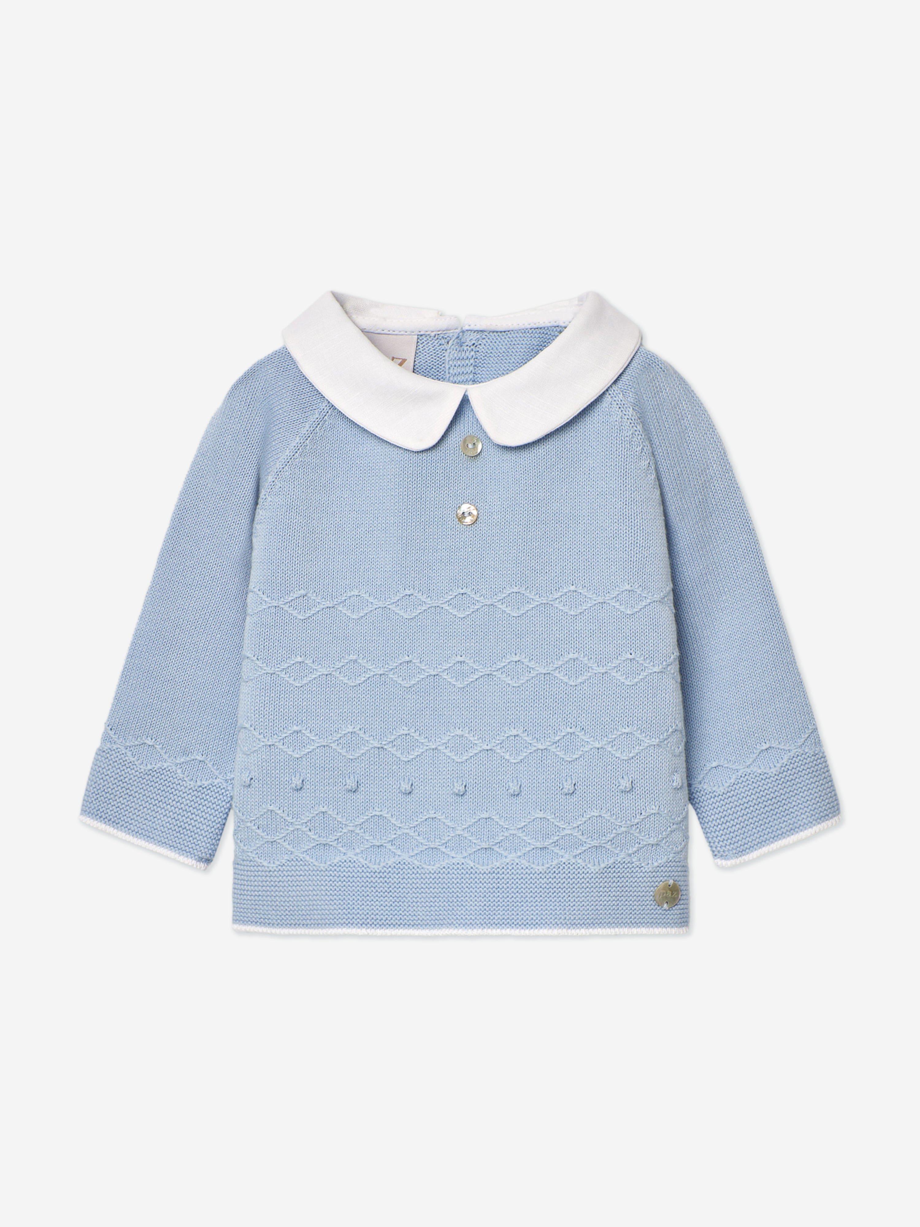 Blue Knitted Sweater for Baby Boys - Soft & Cozy Winter Pullover for Infants & Toddlers - Perfect for Playdates, Family Photos & Holiday Outfits