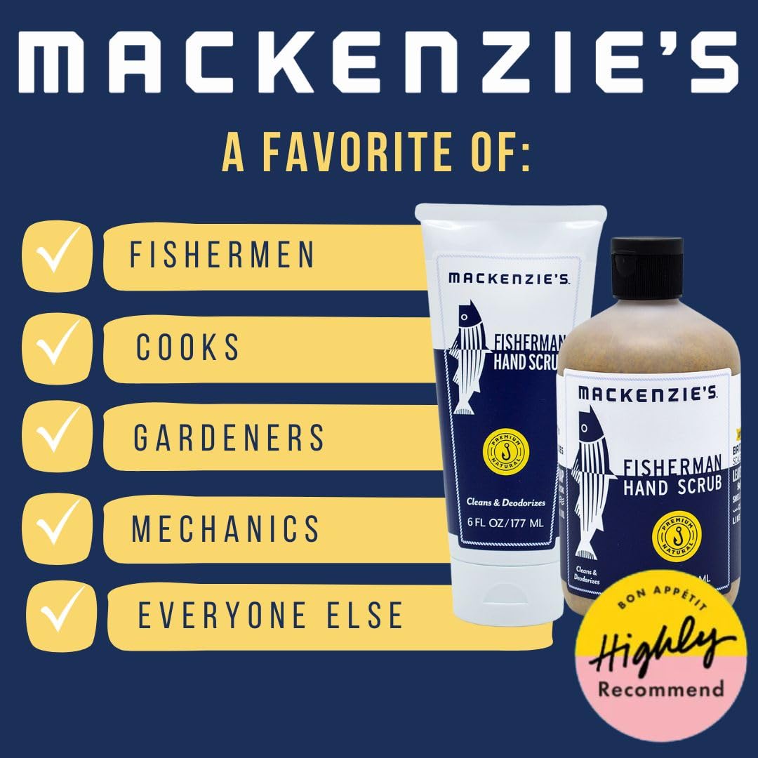 MacKenzie's Fisherman Hand Scrub - 16 oz Deep Cleansing & Deodorizing Hand Cleaner for Men - Perfect Gift for Fishermen, Cooks, Gardeners & Outdoor Enthusiasts - Ideal for Camping, Fishing, BBQ & DIY Projects