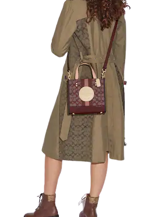 Coach Dempsey Tote 22 - Signature Jacquard Crossbody Bag with Stripe Design & Coach Patch | Perfect for Work, Travel & Everyday Use