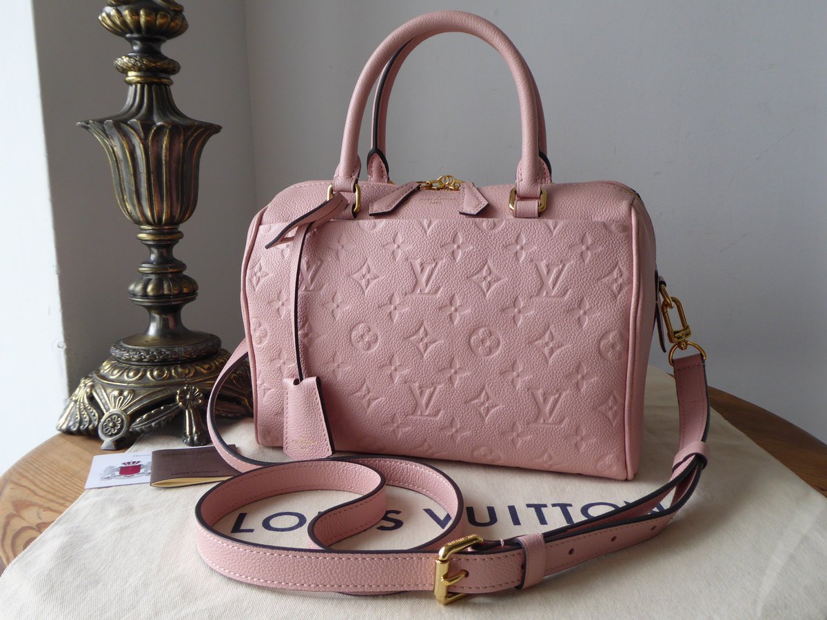 Louis Vuitton Speedy Bandouliere 30 Handbag - Monogram Empreinte Leather in Rose Poudre - Perfect for Work, Travel & Everyday Luxury