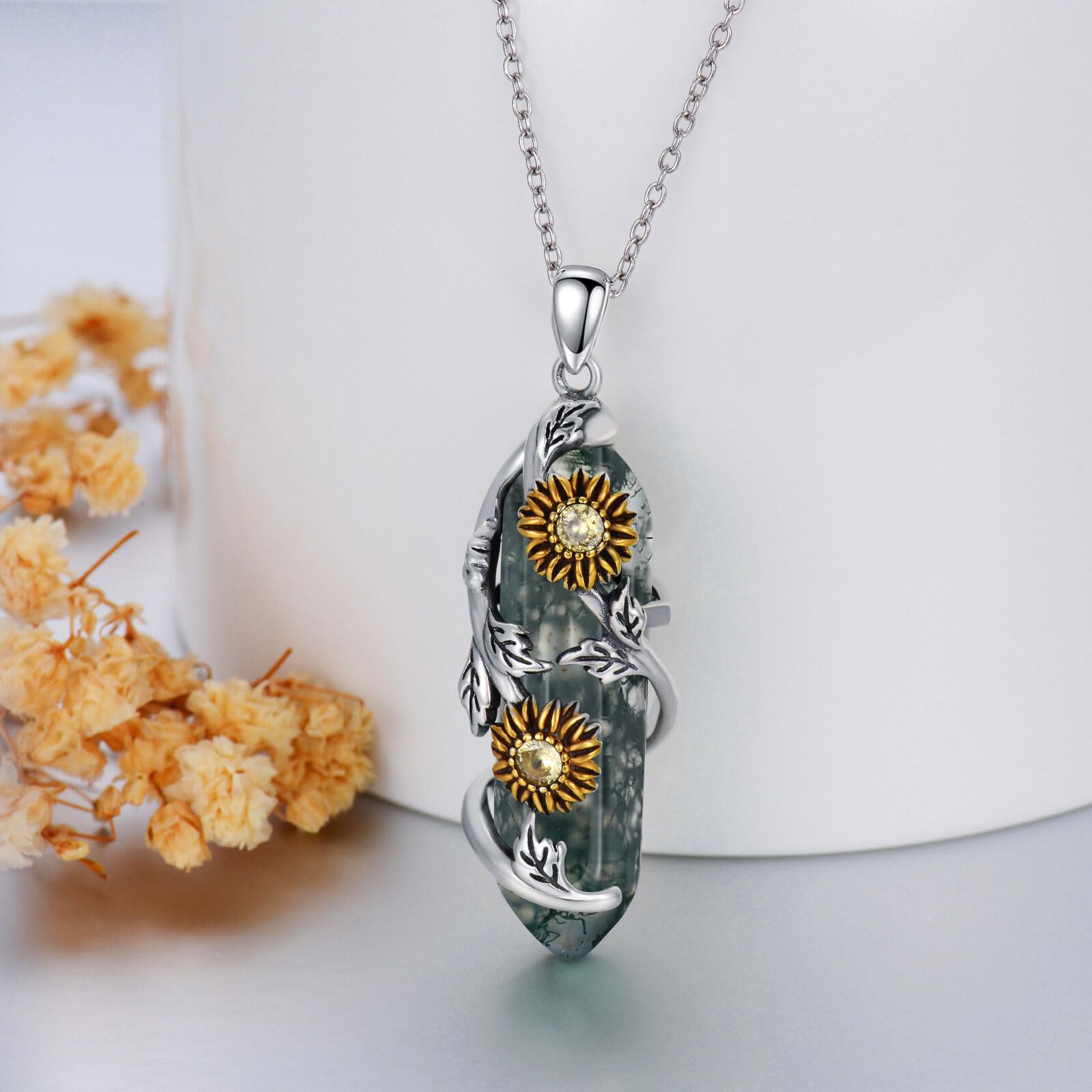 925 Sterling Silver Sunflower Necklace for Women - Elegant Floral Jewelry Gift for Her - Perfect for Birthdays, Anniversaries & Everyday Wear