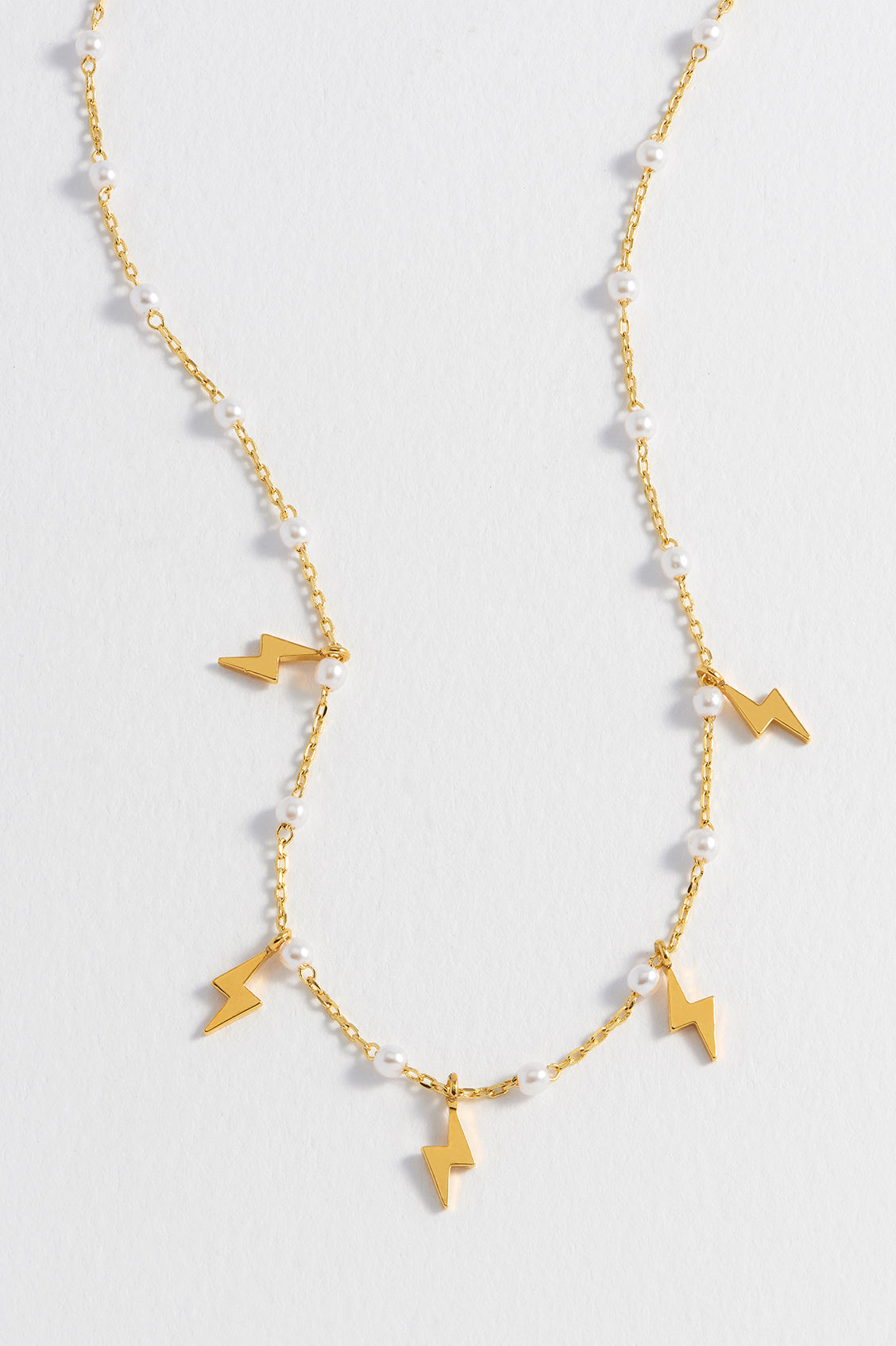 Pearl Power Bolt Charm Necklace - Elegant Sterling Silver Jewelry for Women | Perfect for Everyday Wear, Gifts & Special Occasions