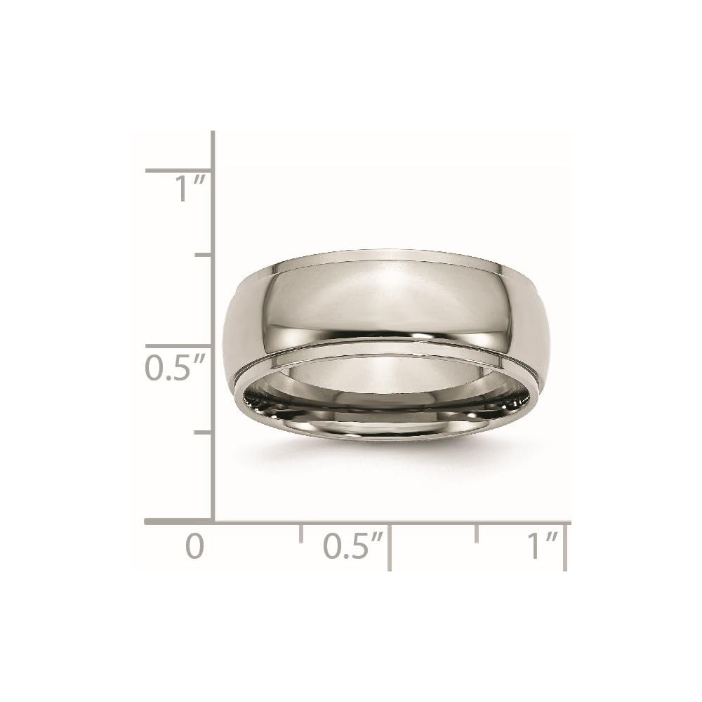 Diamond2Deal 8mm Titanium Polished Wedding Band Ring for Men & Women - Perfect for Engagement, Anniversary, and Everyday Wear